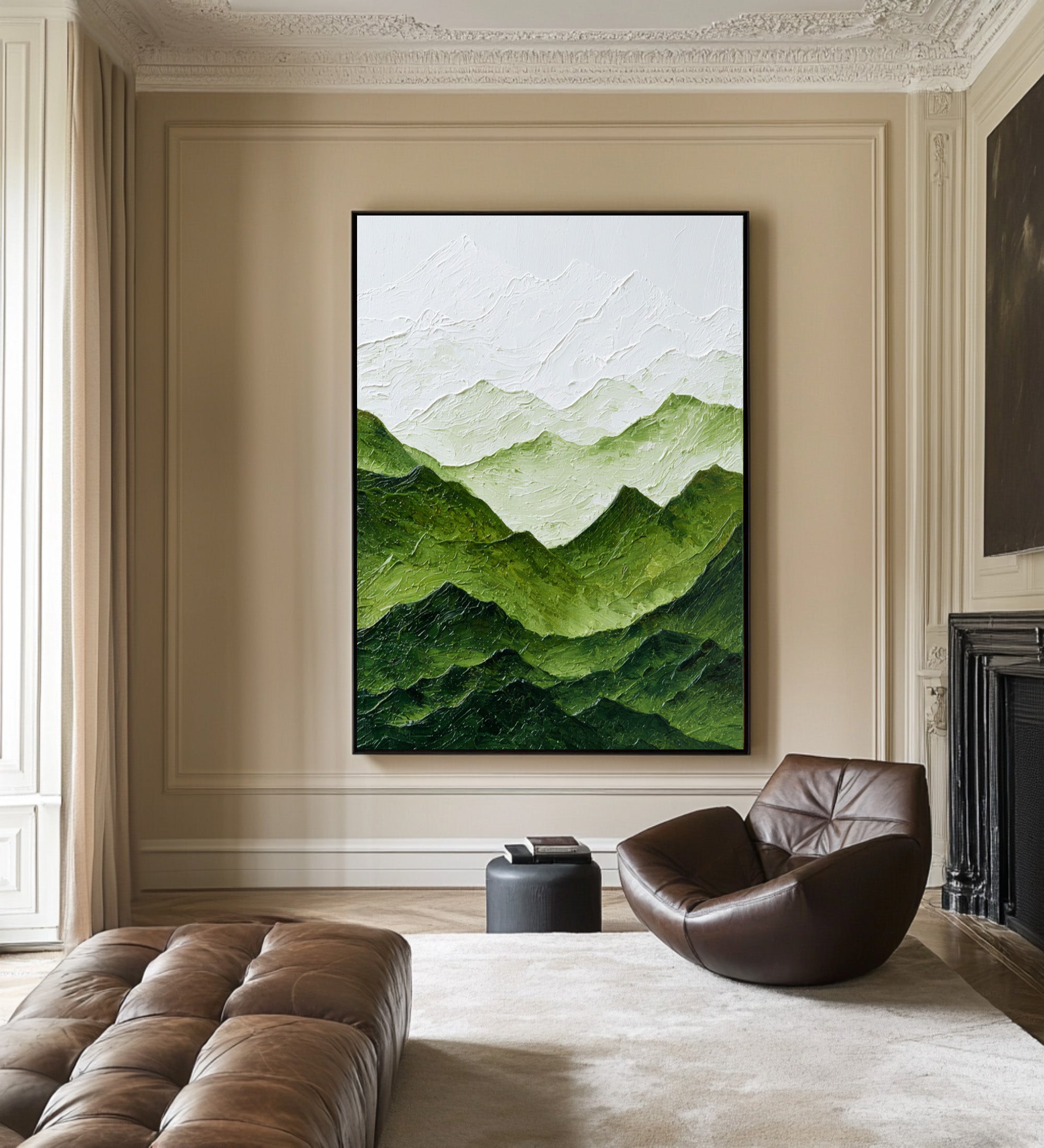 Abstract Large Green Hills Art | KeiraArt #CZ 004