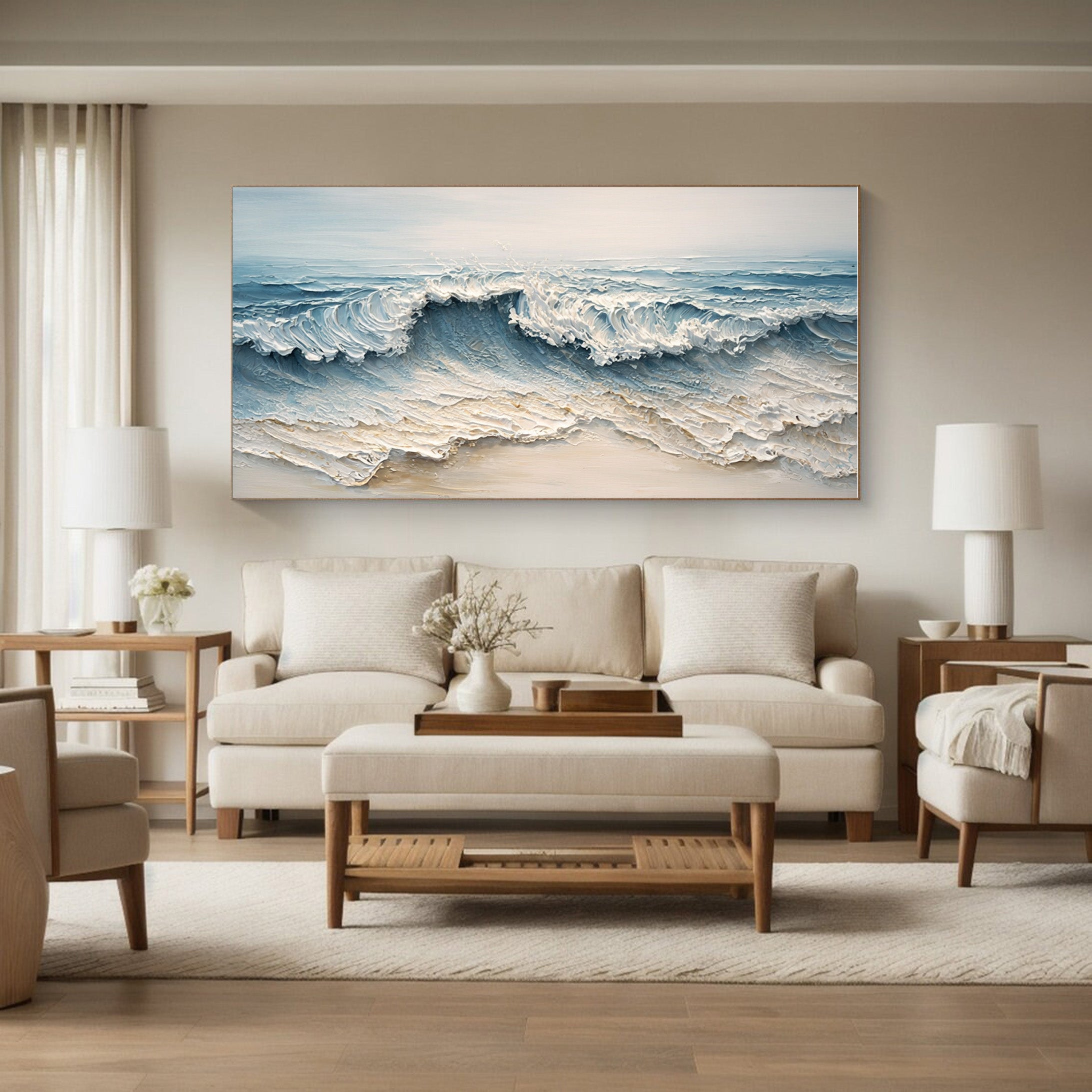 Ocean Inspired Textured Art for Modern Homes #AG 008