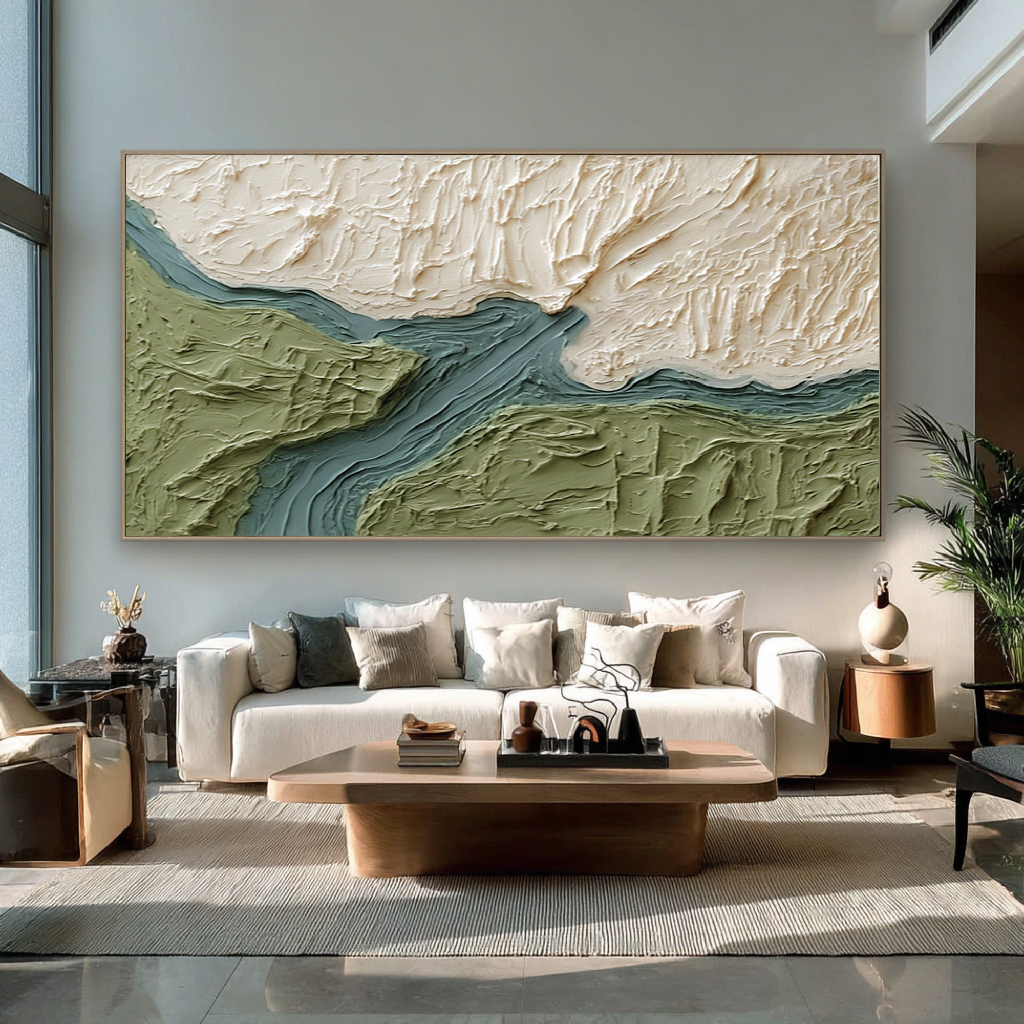 Green White 3D Relief Scape | KeiraArt #CZ 019