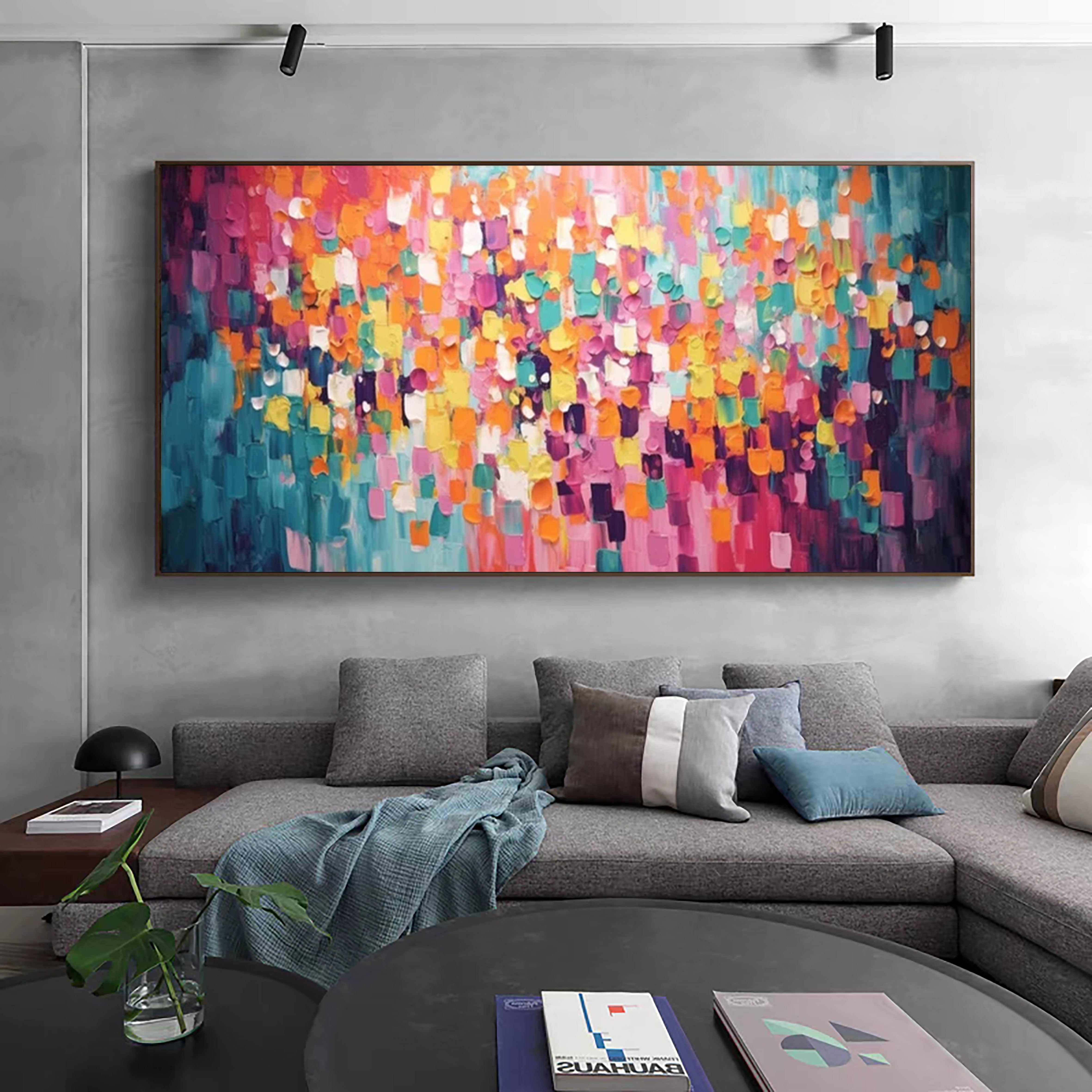 Cascade of Colors Large Modern Vibrant Abstract Artwork #MMA 173