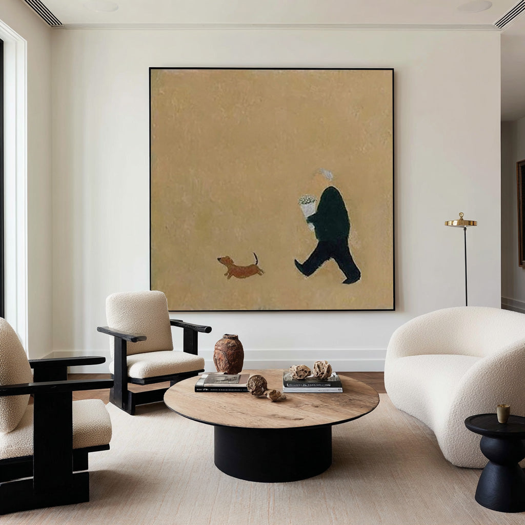 Dog Walk Large Figure Canvas | KeiraArt #CZ 022