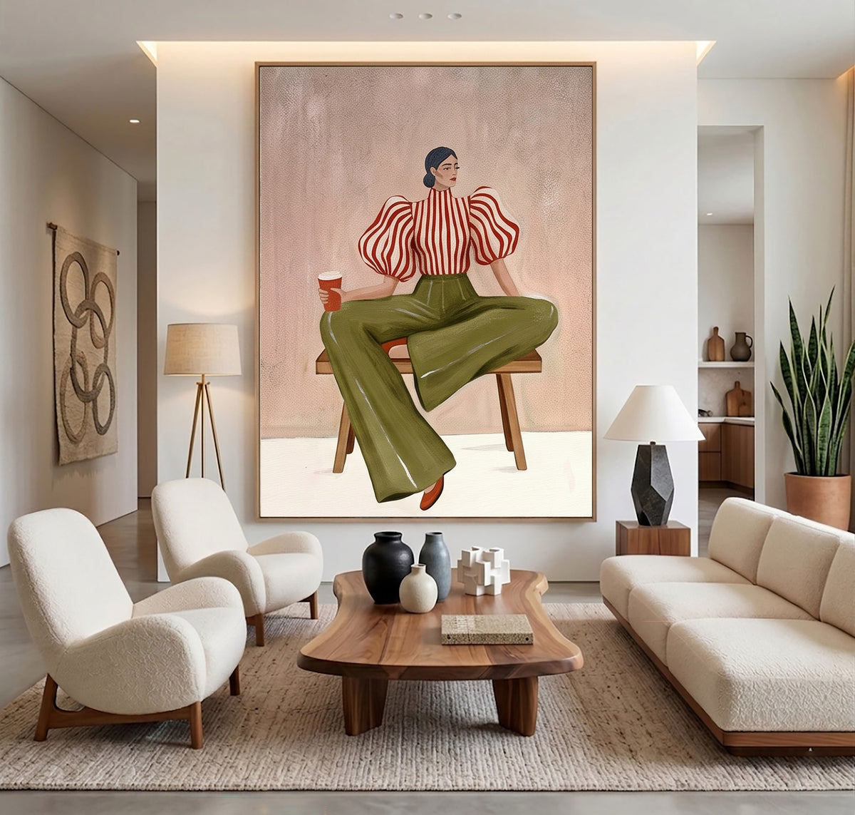 Contemporary Figurative Painting, Modern Female Portrait, Textured Wall Art