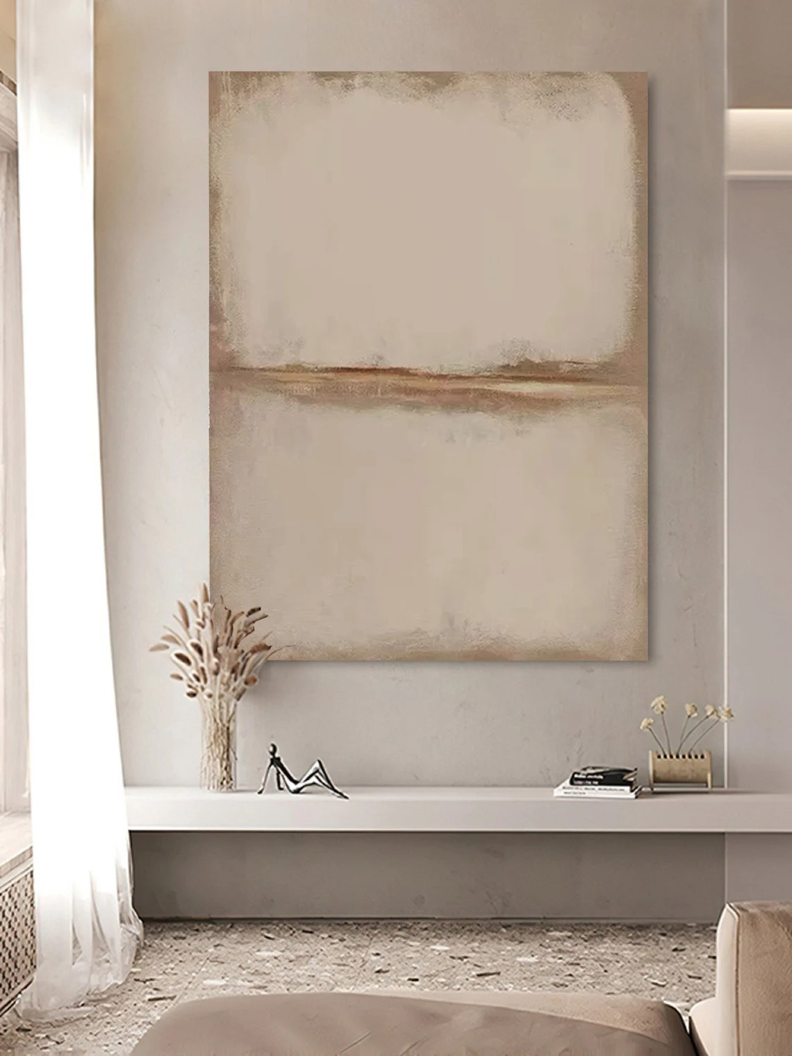 Beige Minimalist Abstract Wall Art for Modern Decor #AP 123