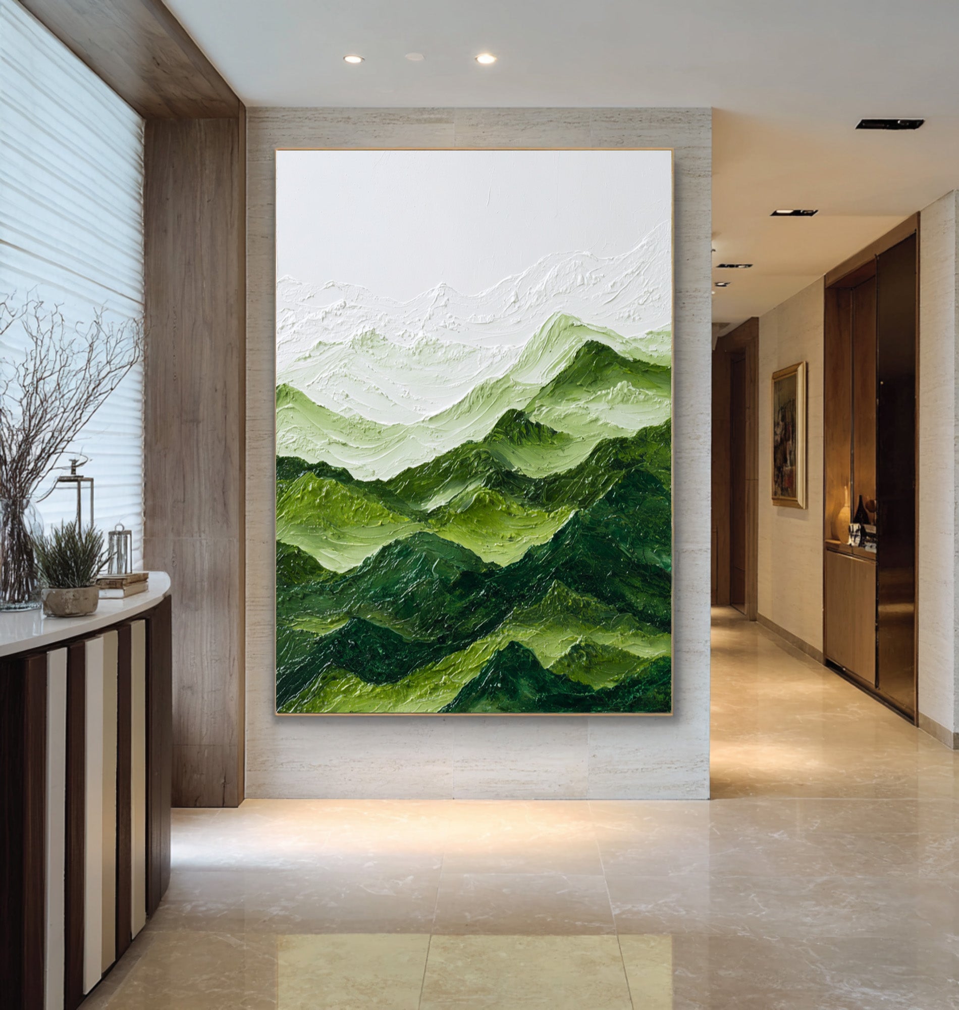 Large Textured Green Peaks | KeiraArt #CZ 001