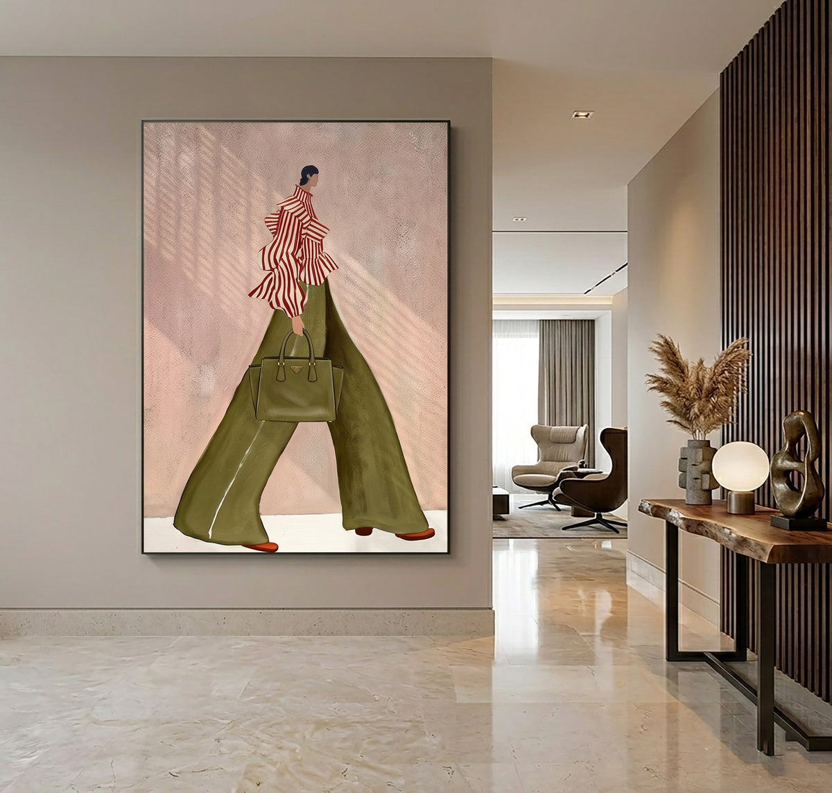 Chic Fashion Illustration Stylish Woman Wall Art