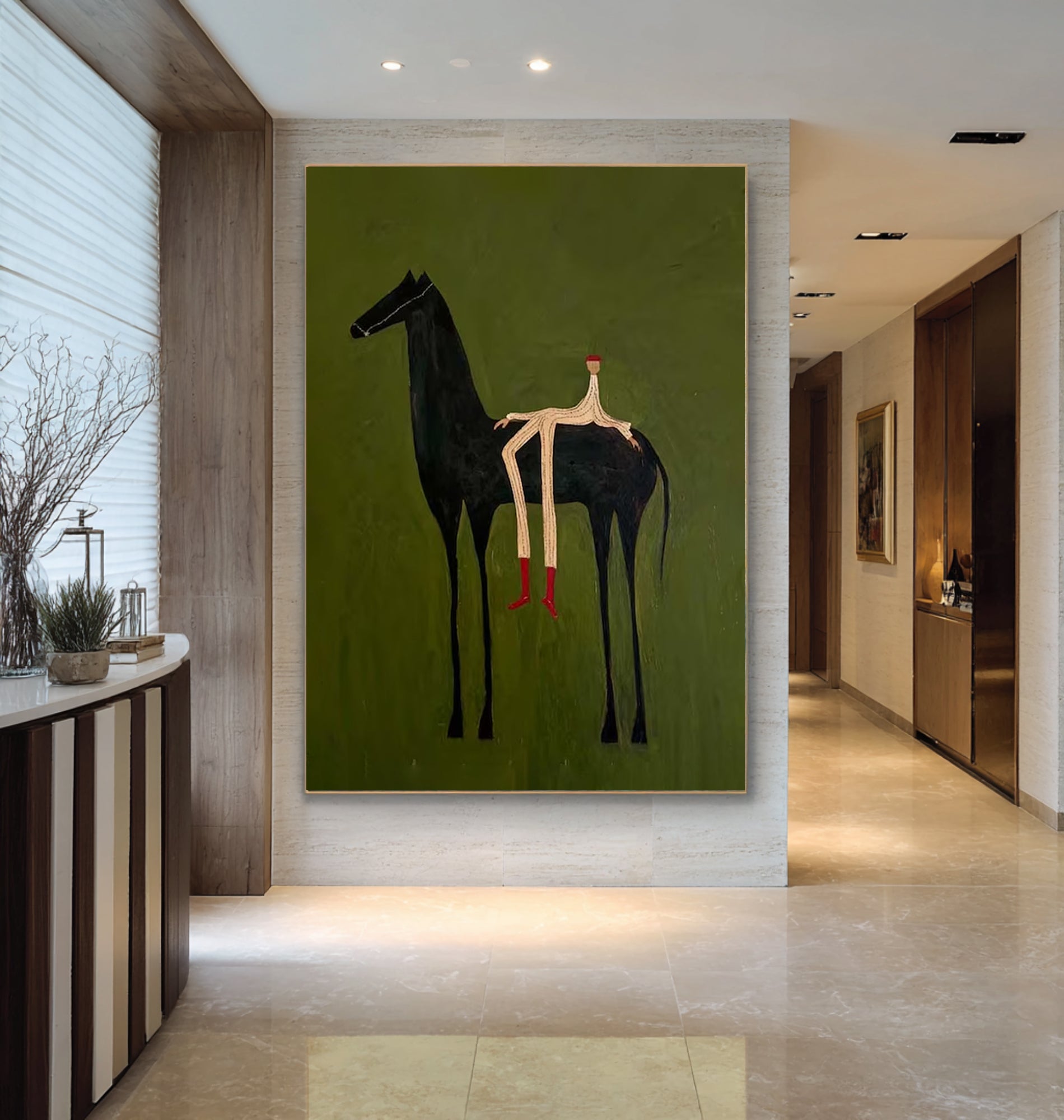 Oversized Contemporary Horse Canvas Art Modern Abstract Painting