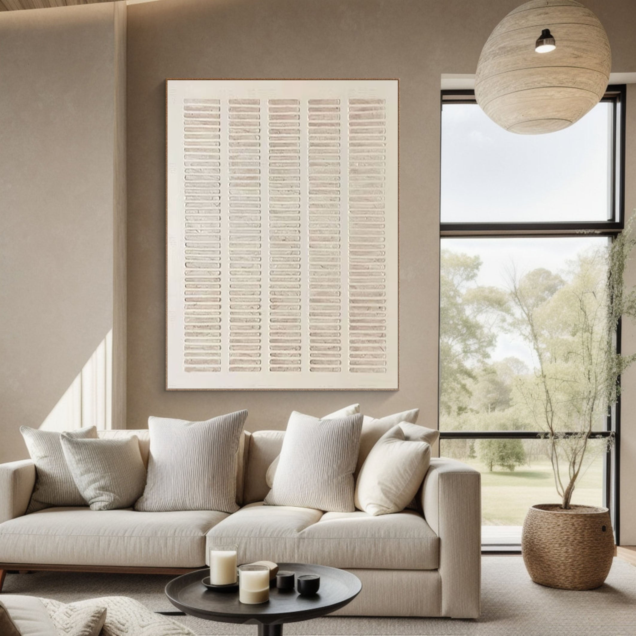 Modern Minimalist Geometric Zen Grid Wabi Sabi Wall Art #MMA 181