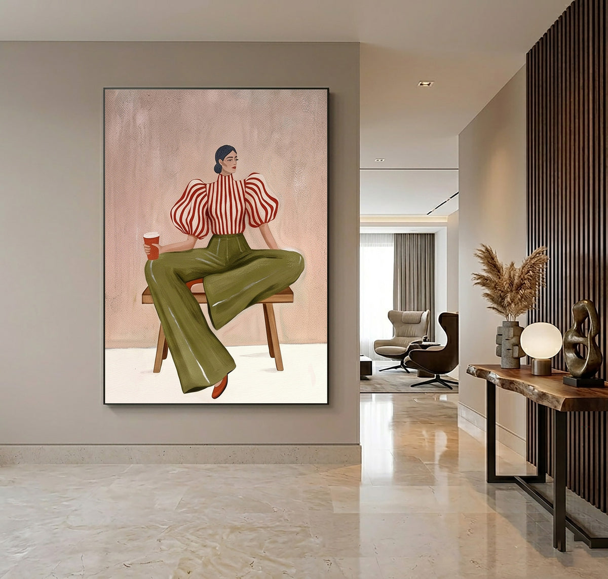 Contemporary Figurative Painting, Modern Female Portrait, Textured Wall Art