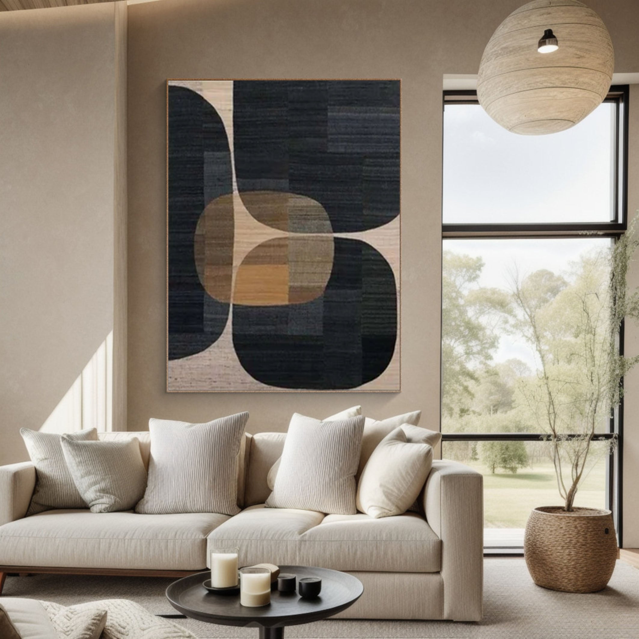 Geometric Abstract Canvas Wabi-Sabi Inspired Wall Decor #MMA 180