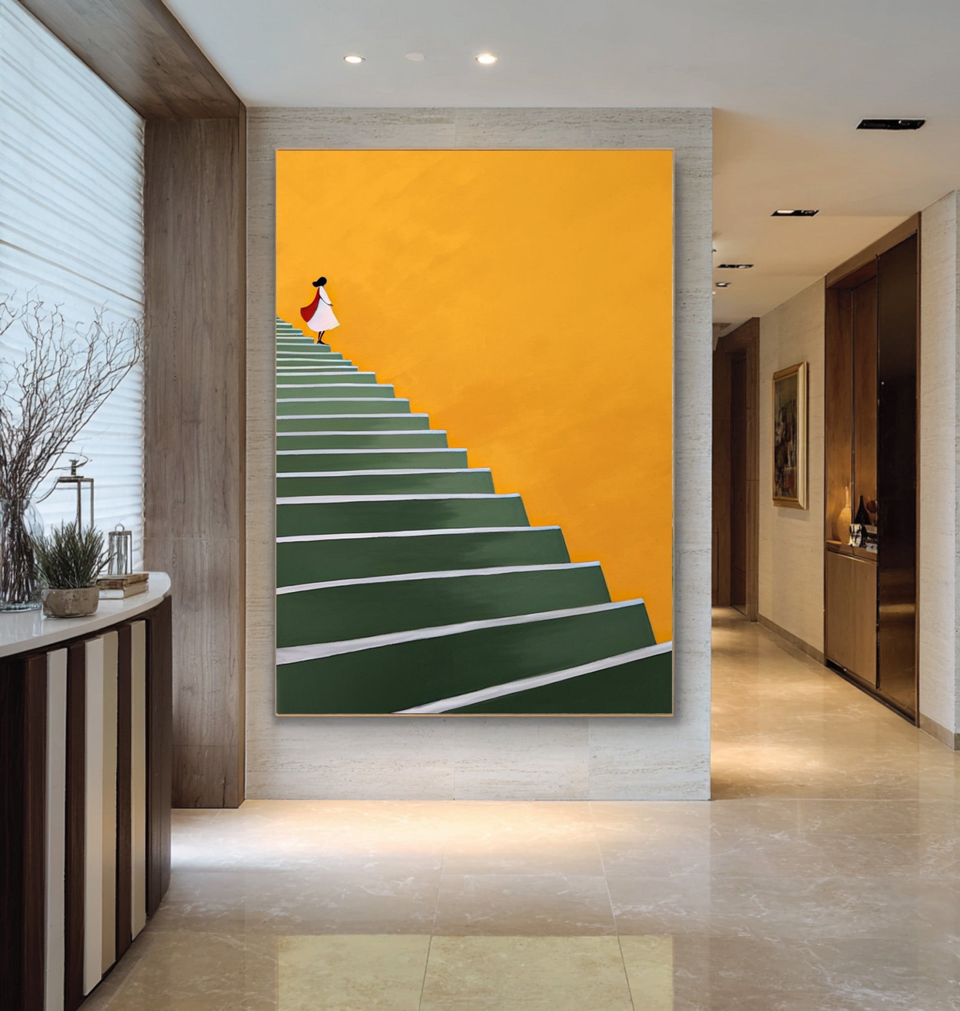 Large Contrasting Abstract Ladder Art | KeiraArt #CZ 012