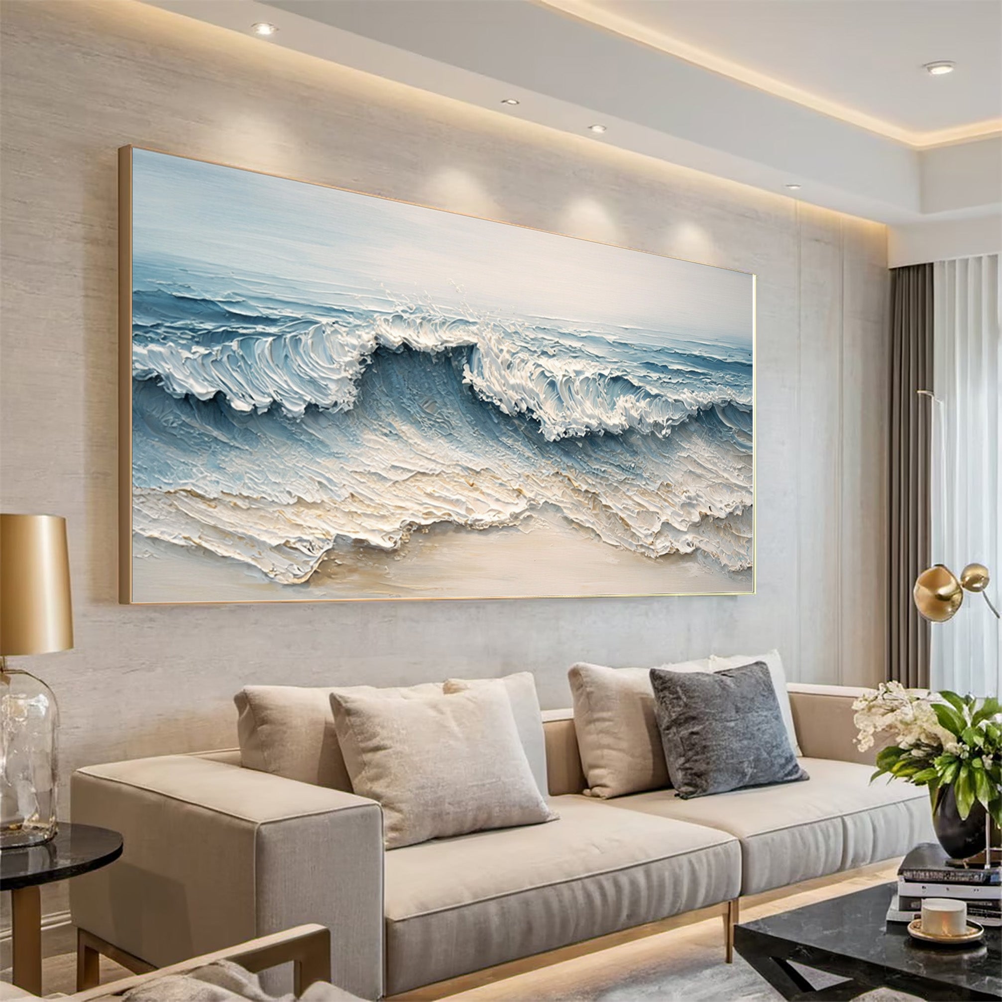 Ocean Inspired Textured Art for Modern Homes #AG 008