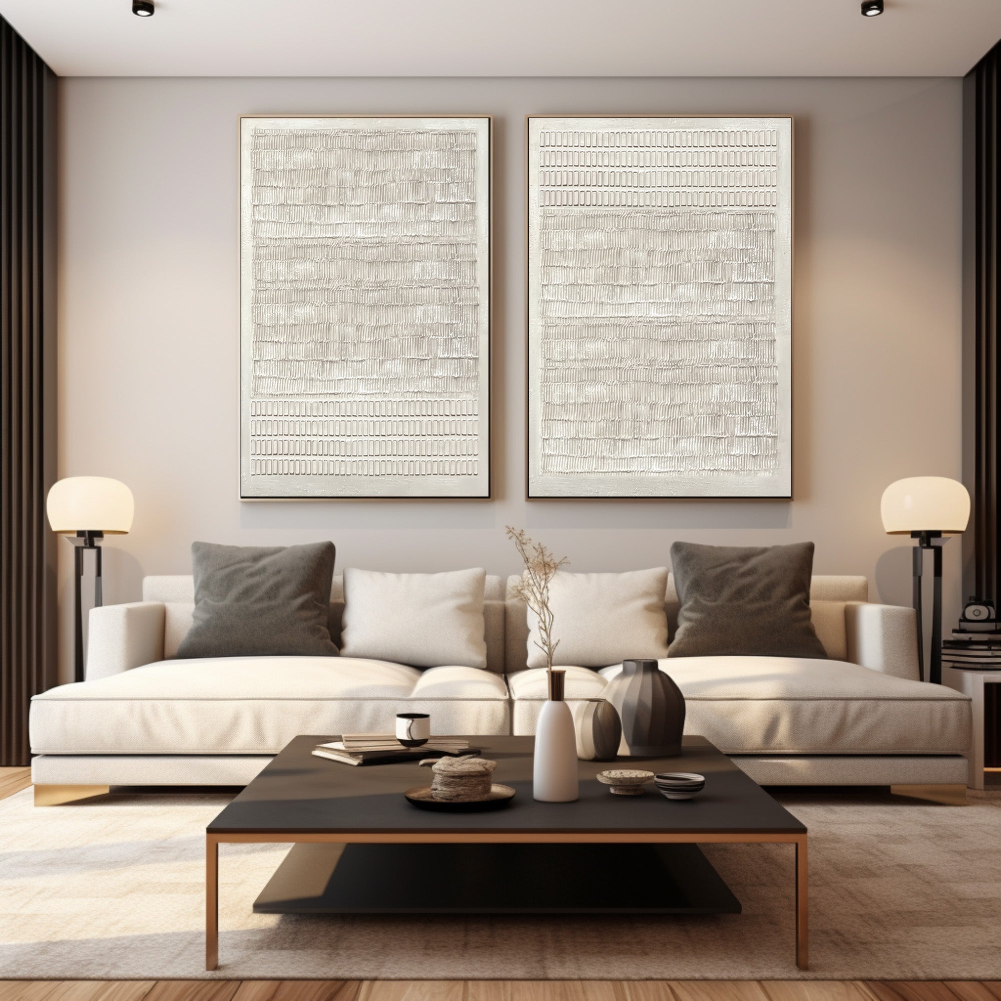 Abstract Minimalist Wall Decor Duo Living Room Set Of 2 #AG 037