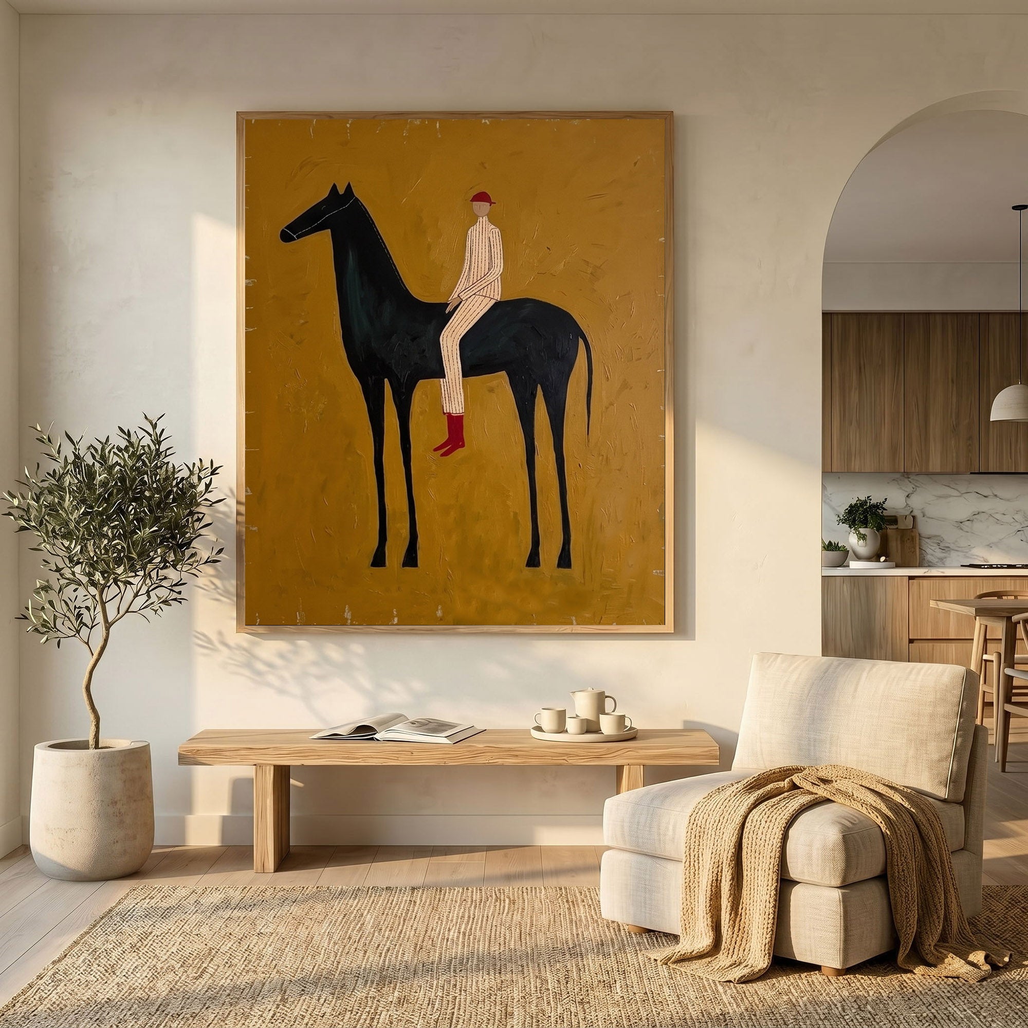 Large Cowboy Horse Wall Art Modern Western Contemporary Canvas Painting