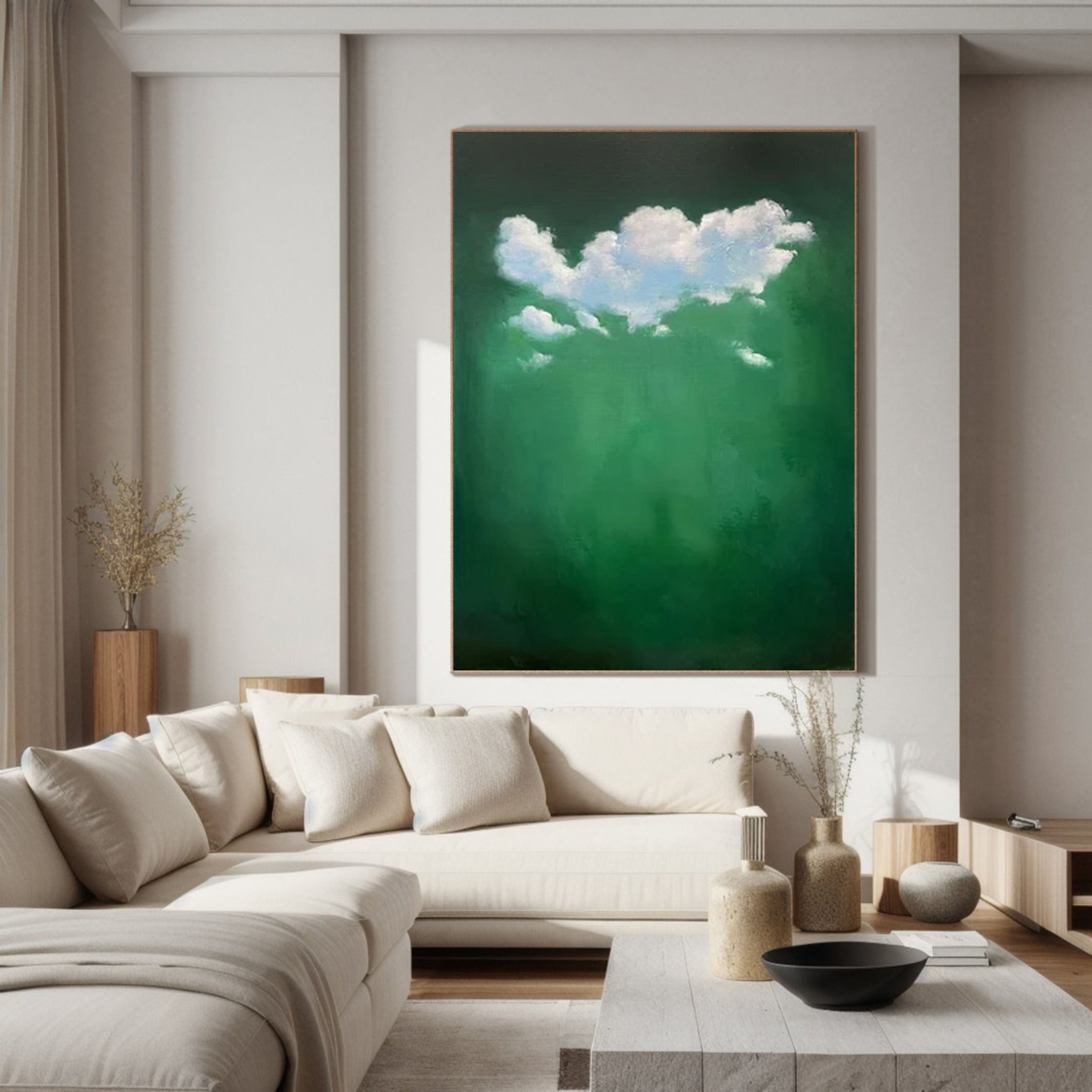 Celestial Serenity Large Abstract Cloud Painting #OS 066