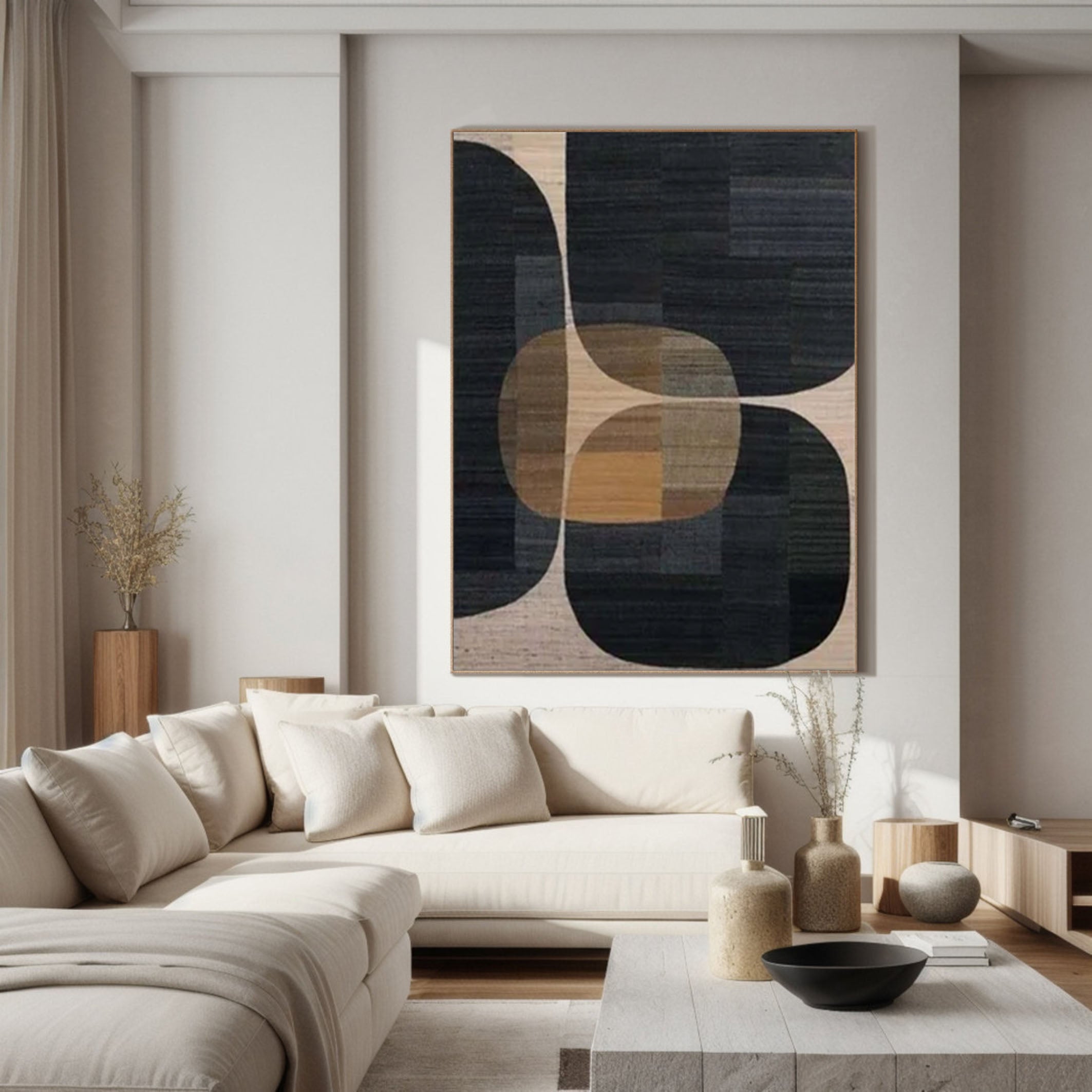 Geometric Abstract Canvas Wabi-Sabi Inspired Wall Decor #MMA 180