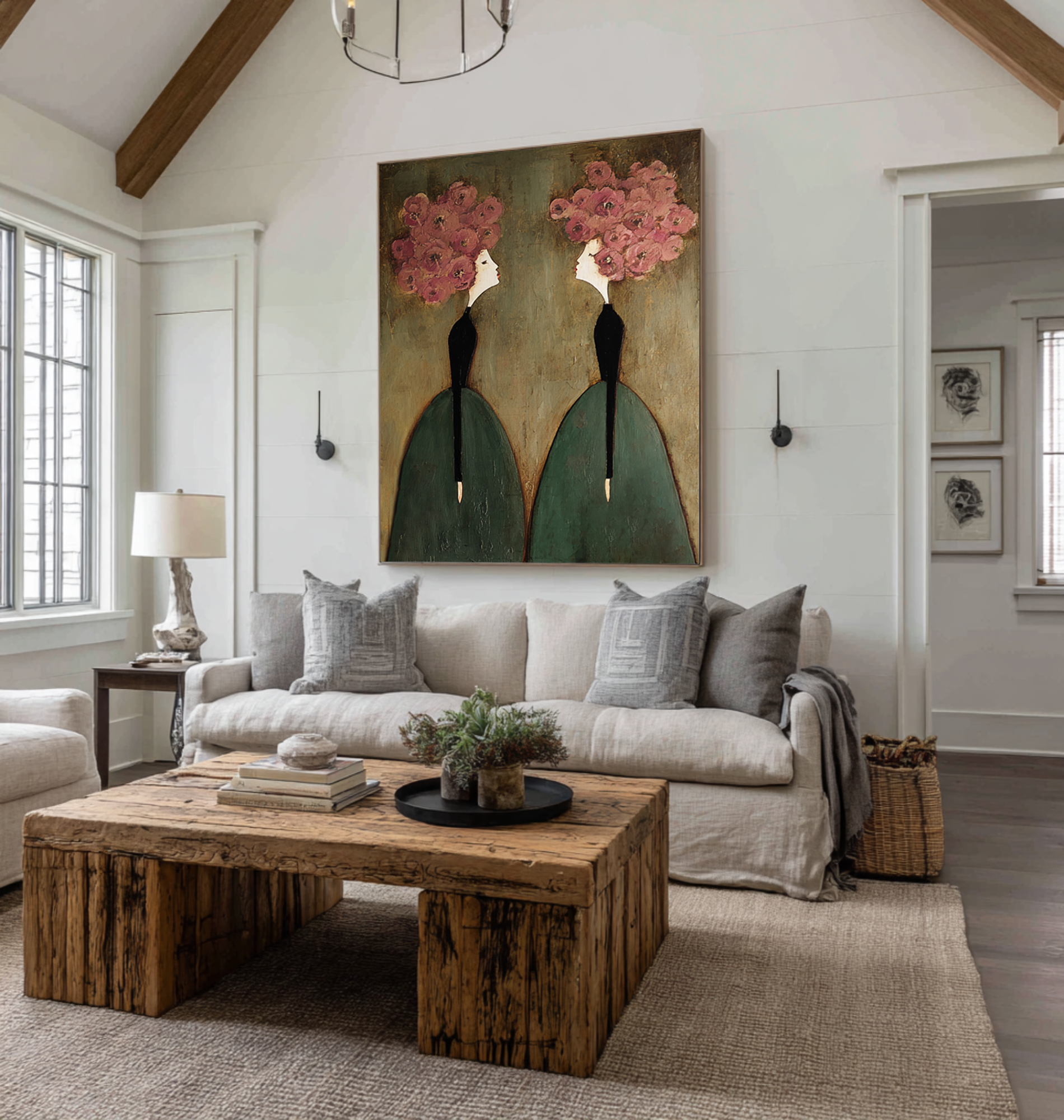 Figurative Oil Painting with Floral Expression #CZ 051