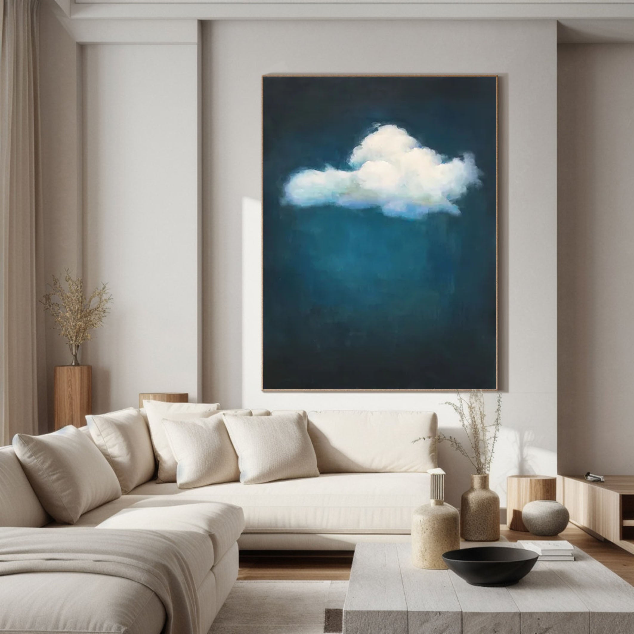 Celestial Serenity Large Abstract Cloud Painting #OS 069