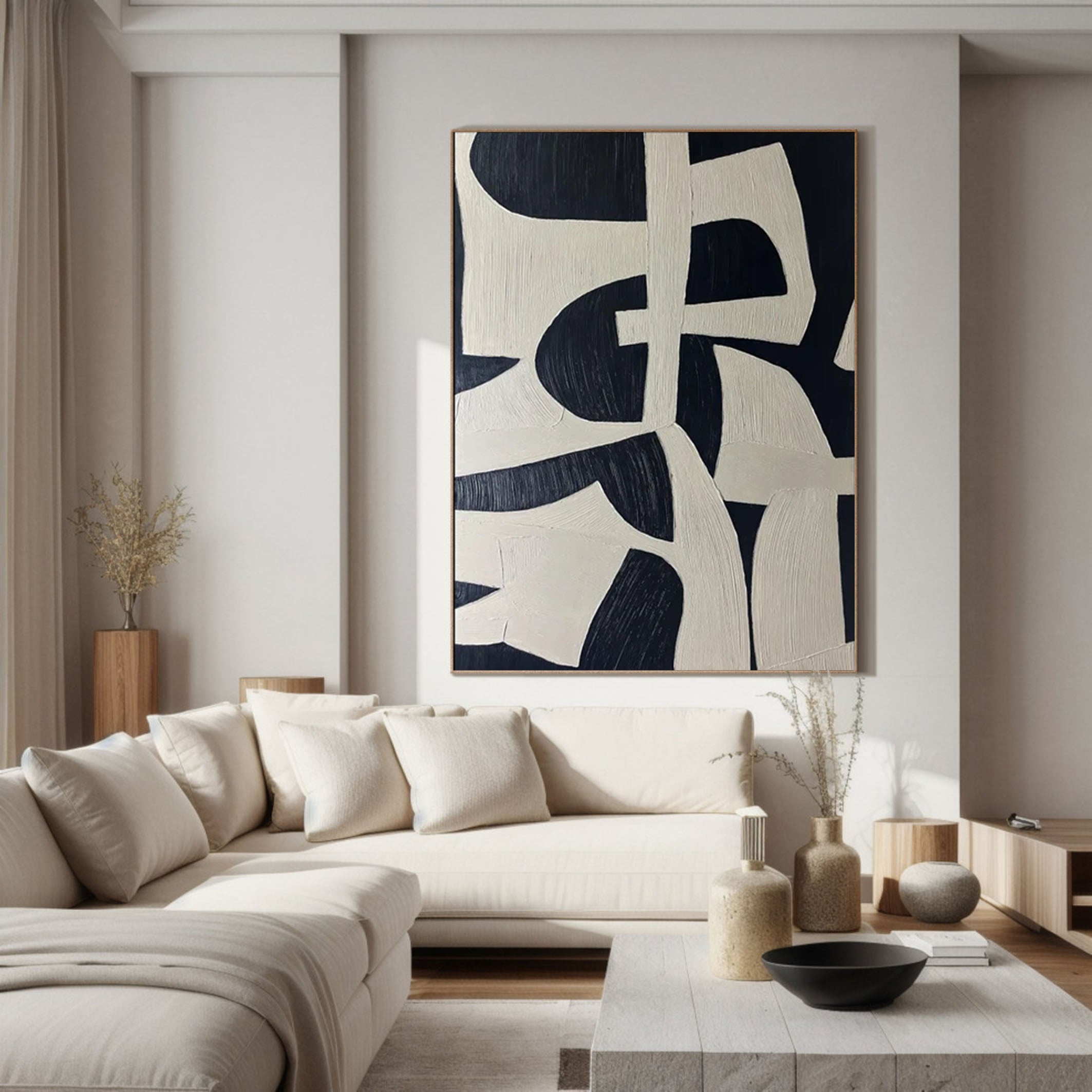 Abstract Neutral Canvas Wabi Sabi Art Soft Tones for Contemporary Spaces #MMA 176