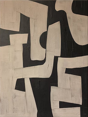 Black and Beige Abstract Art Large | KeiraArt #AG 105