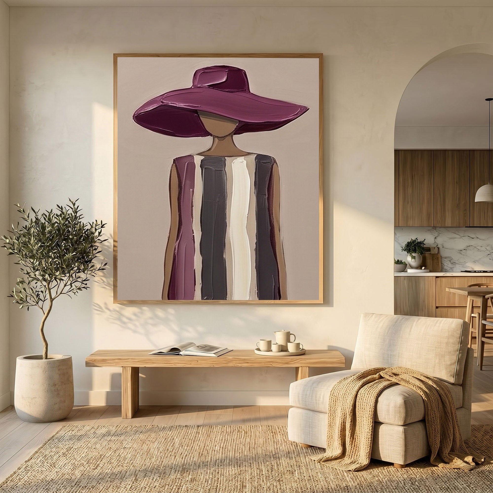 Large Woman Portrait Wall Art Abstract Oil Painting Vintage Americana Art Cowgirl Cowboy Western Fashion Figure Luxury Home Decor