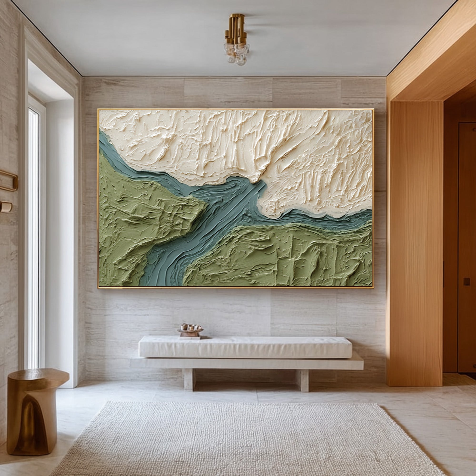 Green White 3D Relief Scape | KeiraArt #CZ 019