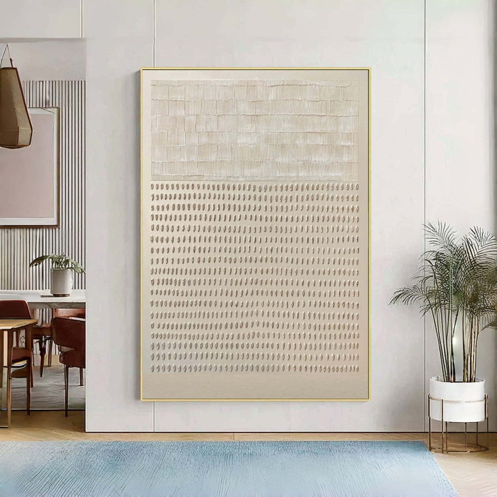 Contemporary White Neutral Wall Art Modern Decor #AG 047