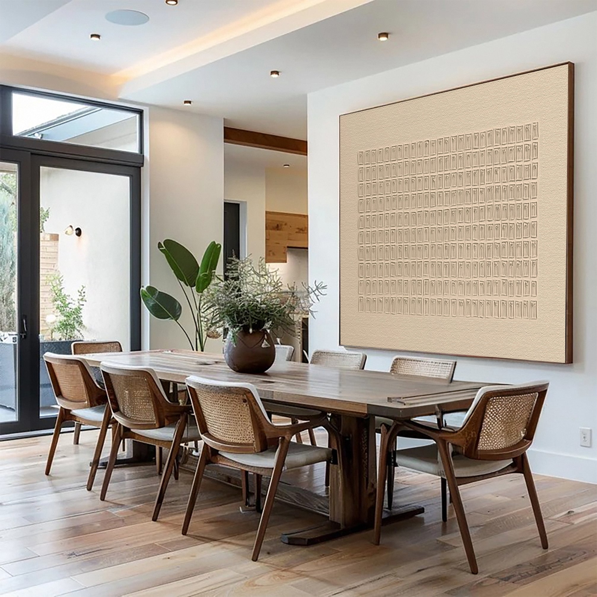 Zen Grid Minimalist Textured Wabi Sabi Wall Art #MMA 142