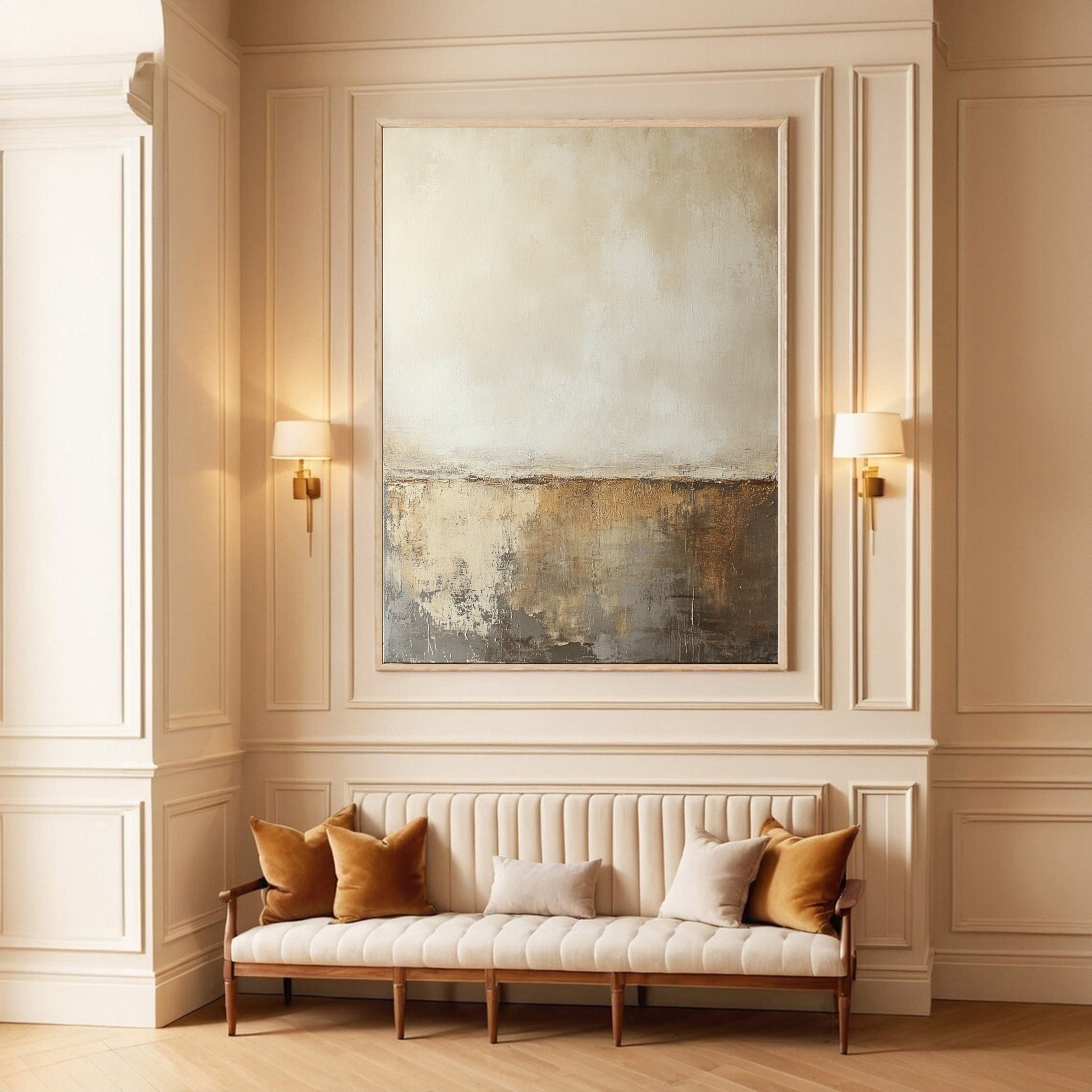 Golden Reflections Luxurious Large Abstract Art #AP 055