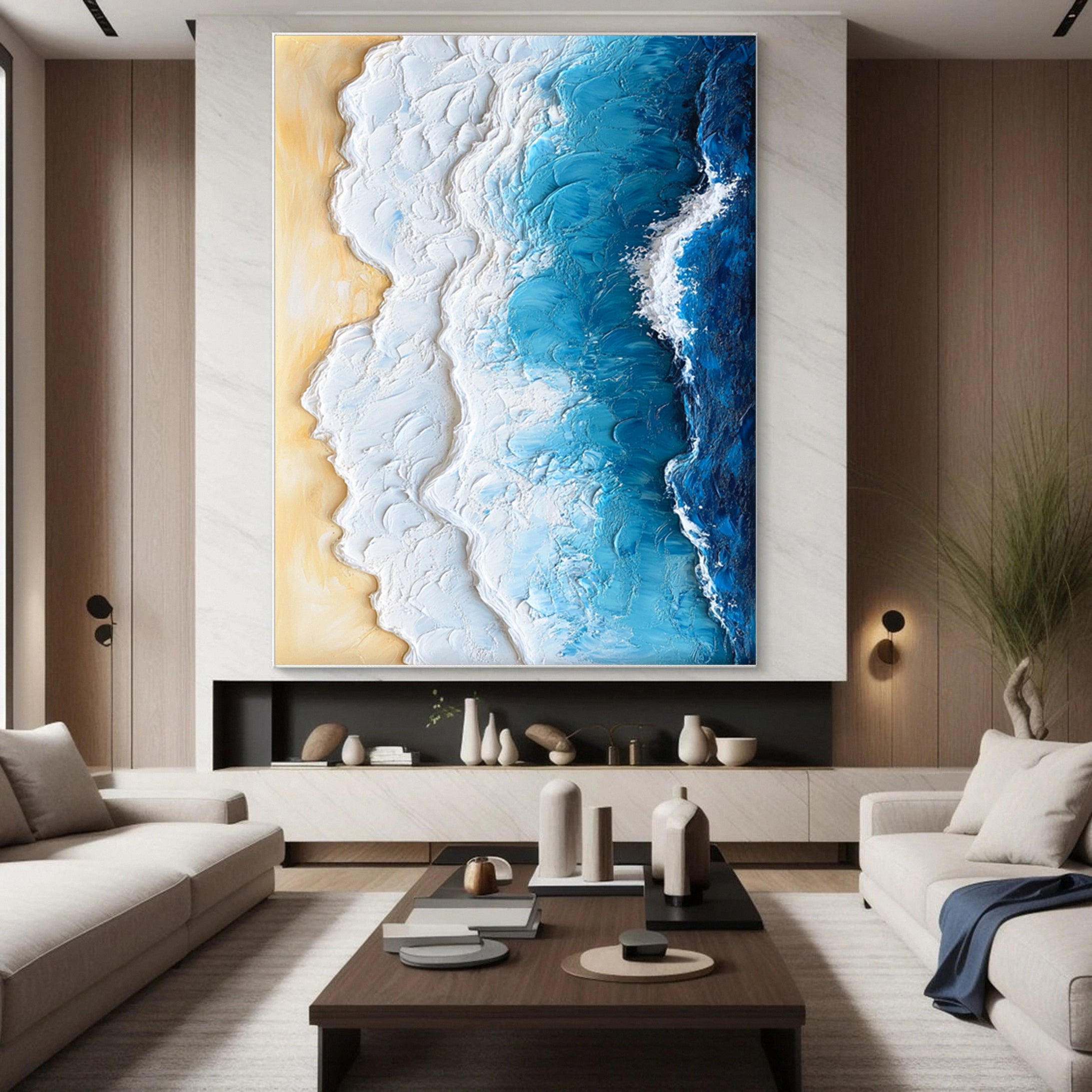 Coastal Tempest Textured Ocean Wave Art for Modern Living #OS 030