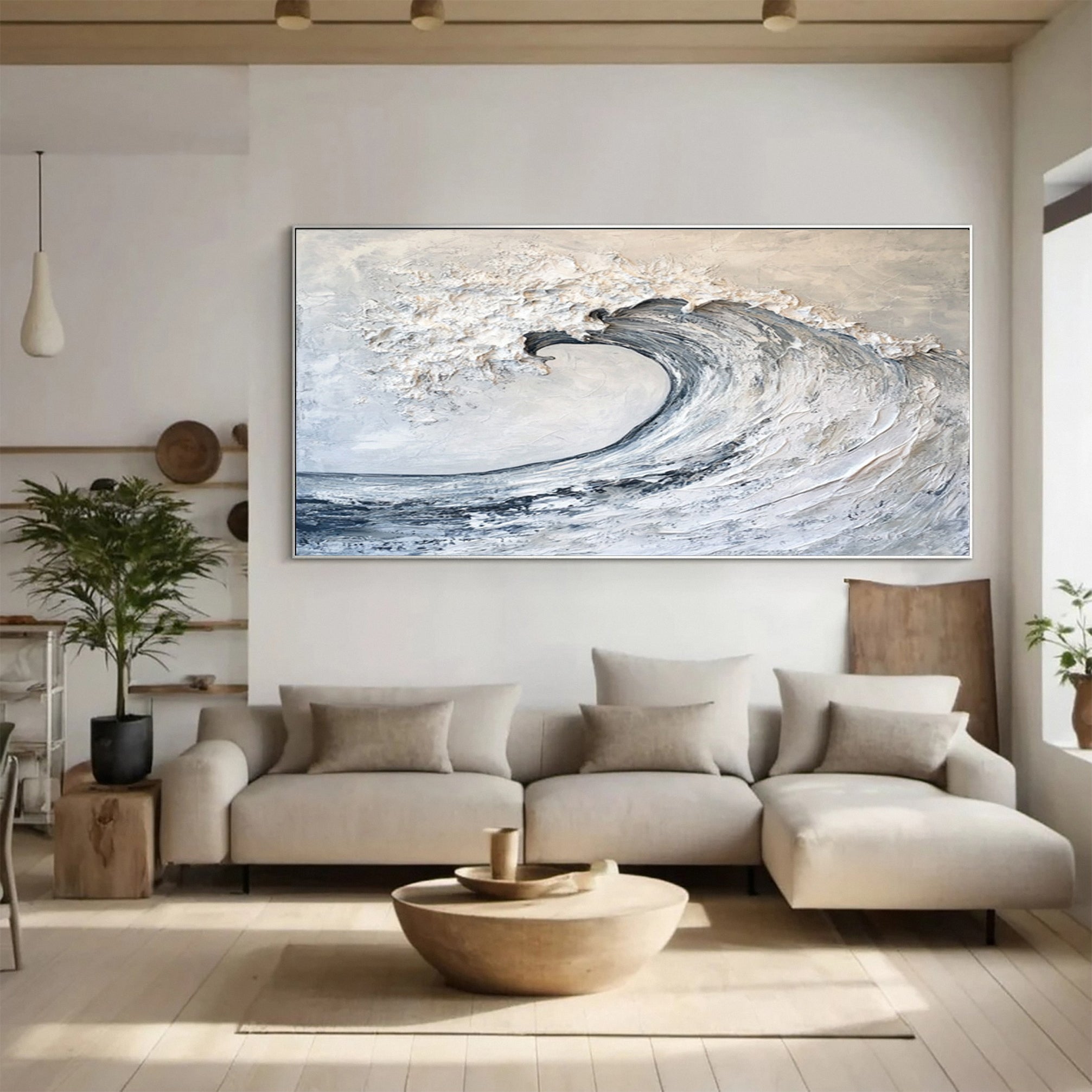 Ocean Majesty: Large Textured Wave Wall Art #OS 025