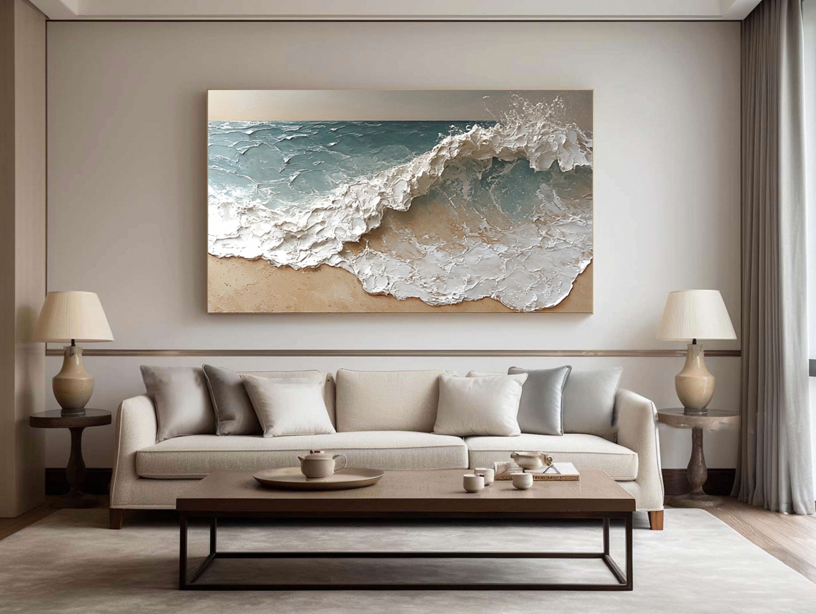 Abstract Coastal Decor Wave Motion Art Piece #AG 040