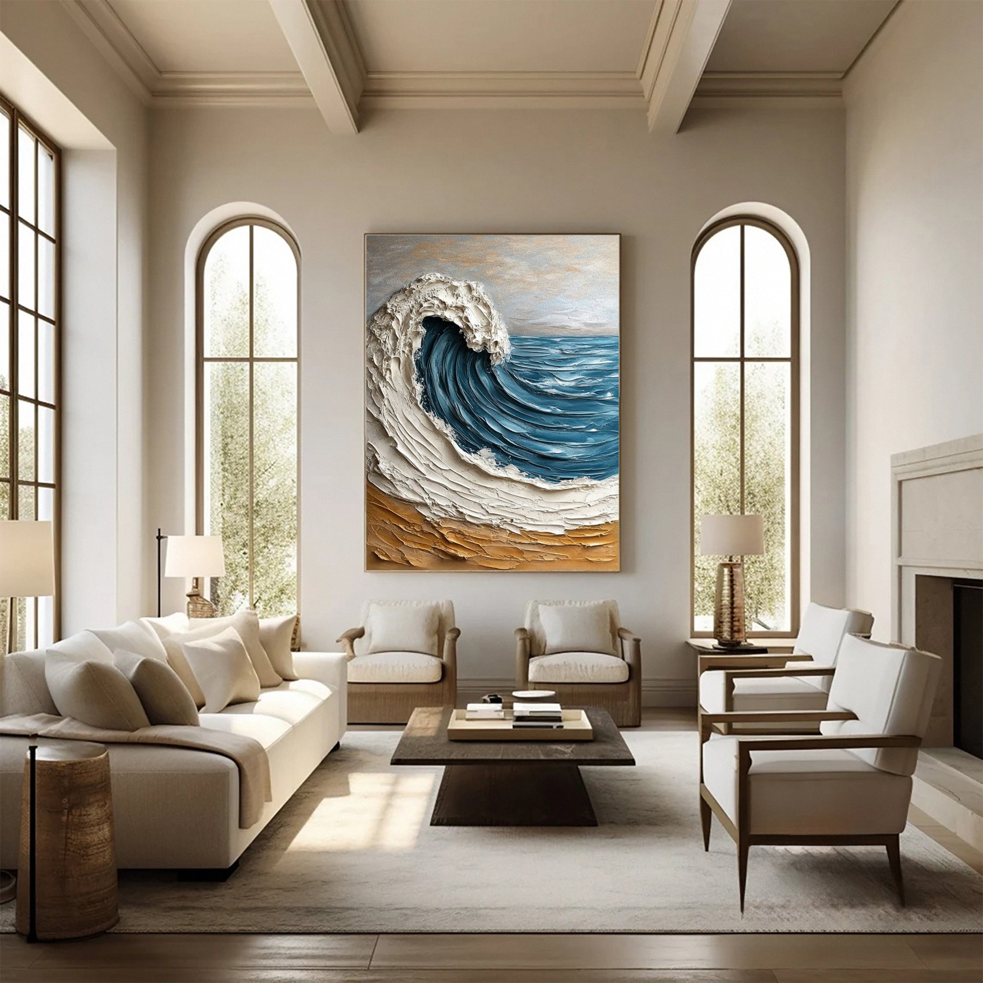 Coastal Tempest Textured Ocean Wave Art for Modern Living #OS 032