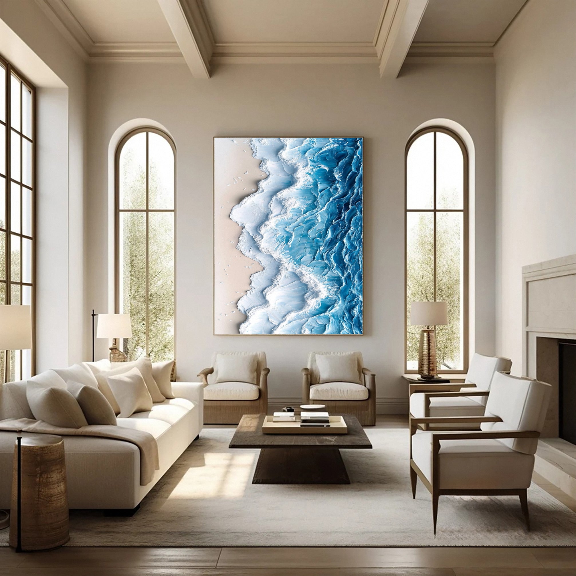 Coastal Tempest Textured Ocean Wave Art for Modern Living #OS 031