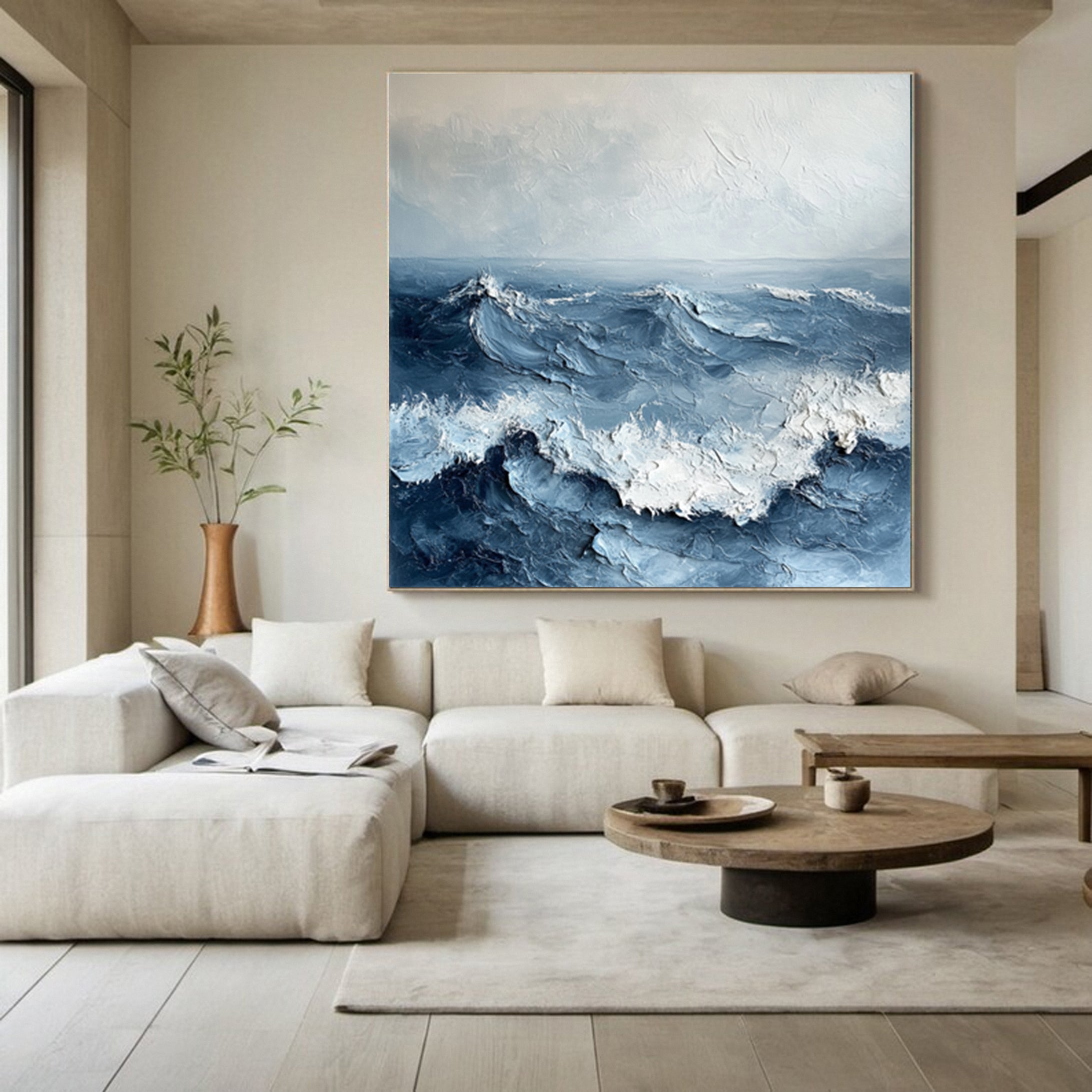 Marine Majesty Large Wall Canvas Captivating Sea Waves #OS 034
