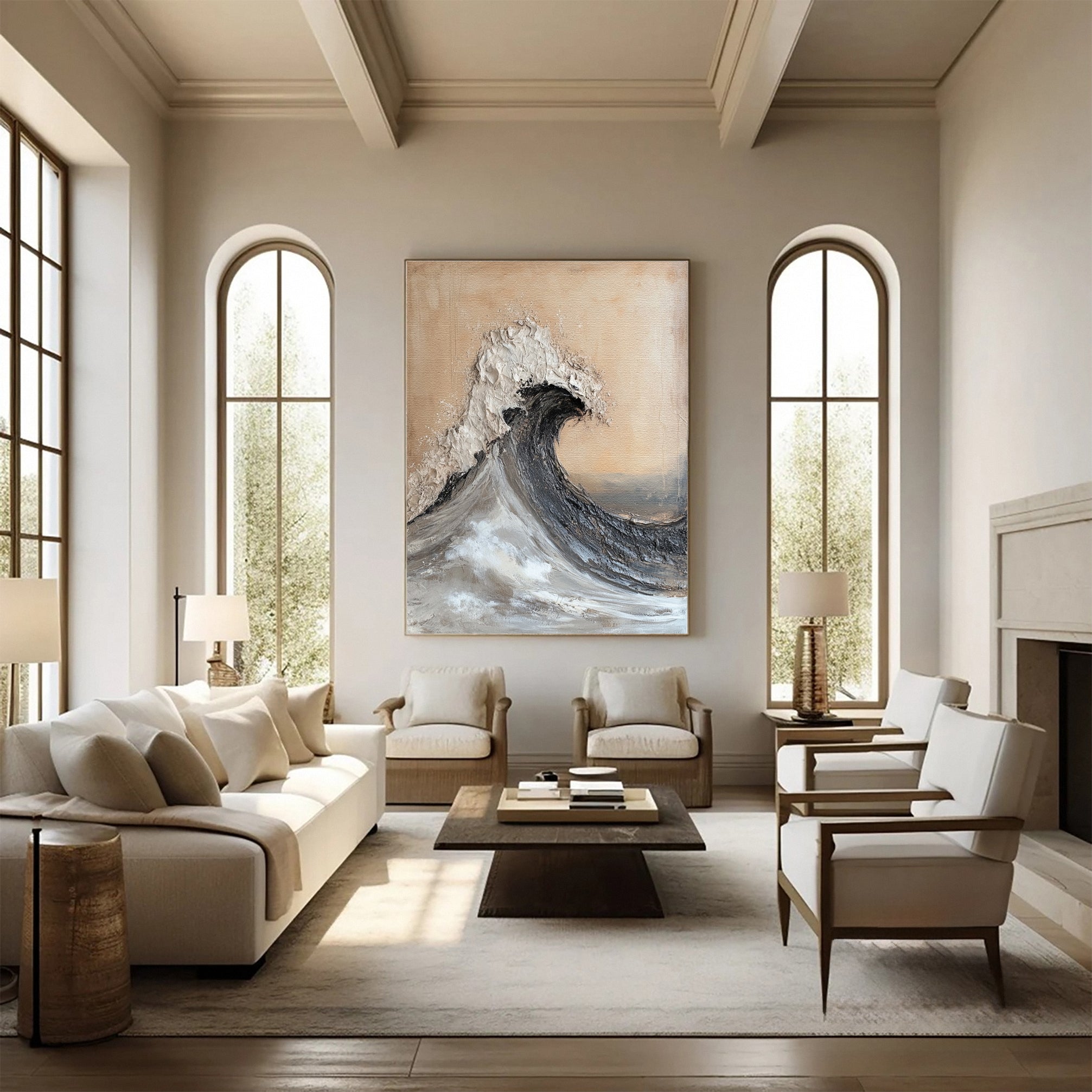 Sea Wave Large Textured Ocean Modern Wall Art #OS 049