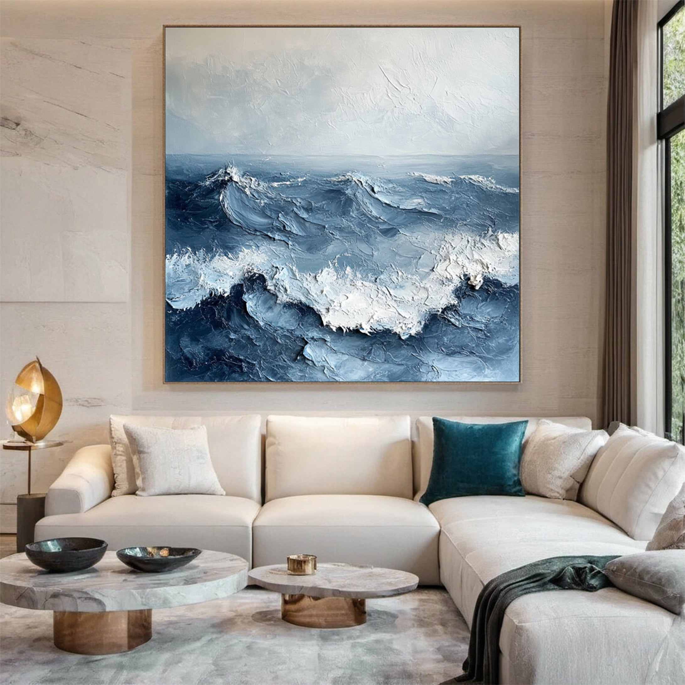 Marine Majesty Large Wall Canvas Captivating Sea Waves #OS 034
