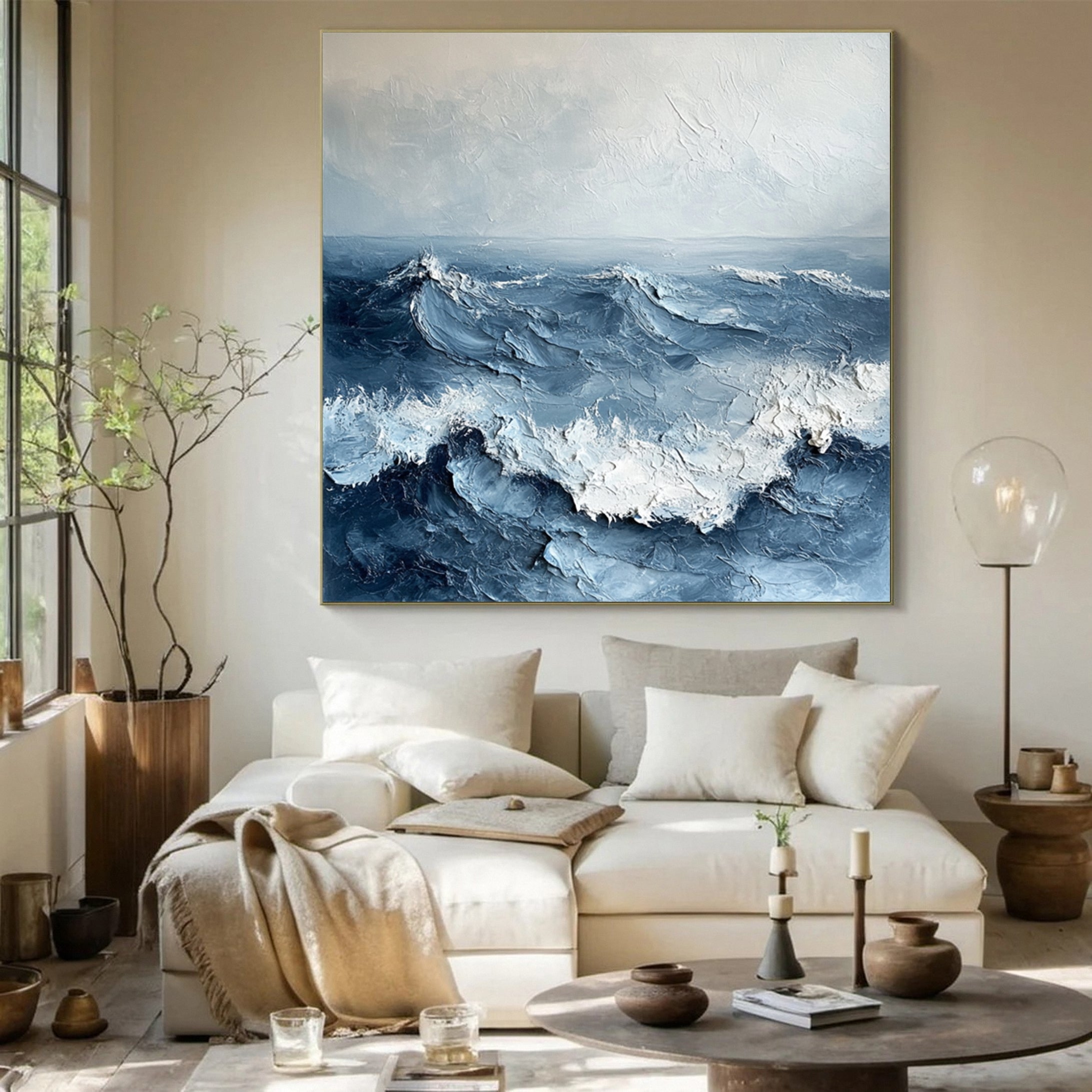 Marine Majesty Large Wall Canvas Captivating Sea Waves #OS 034