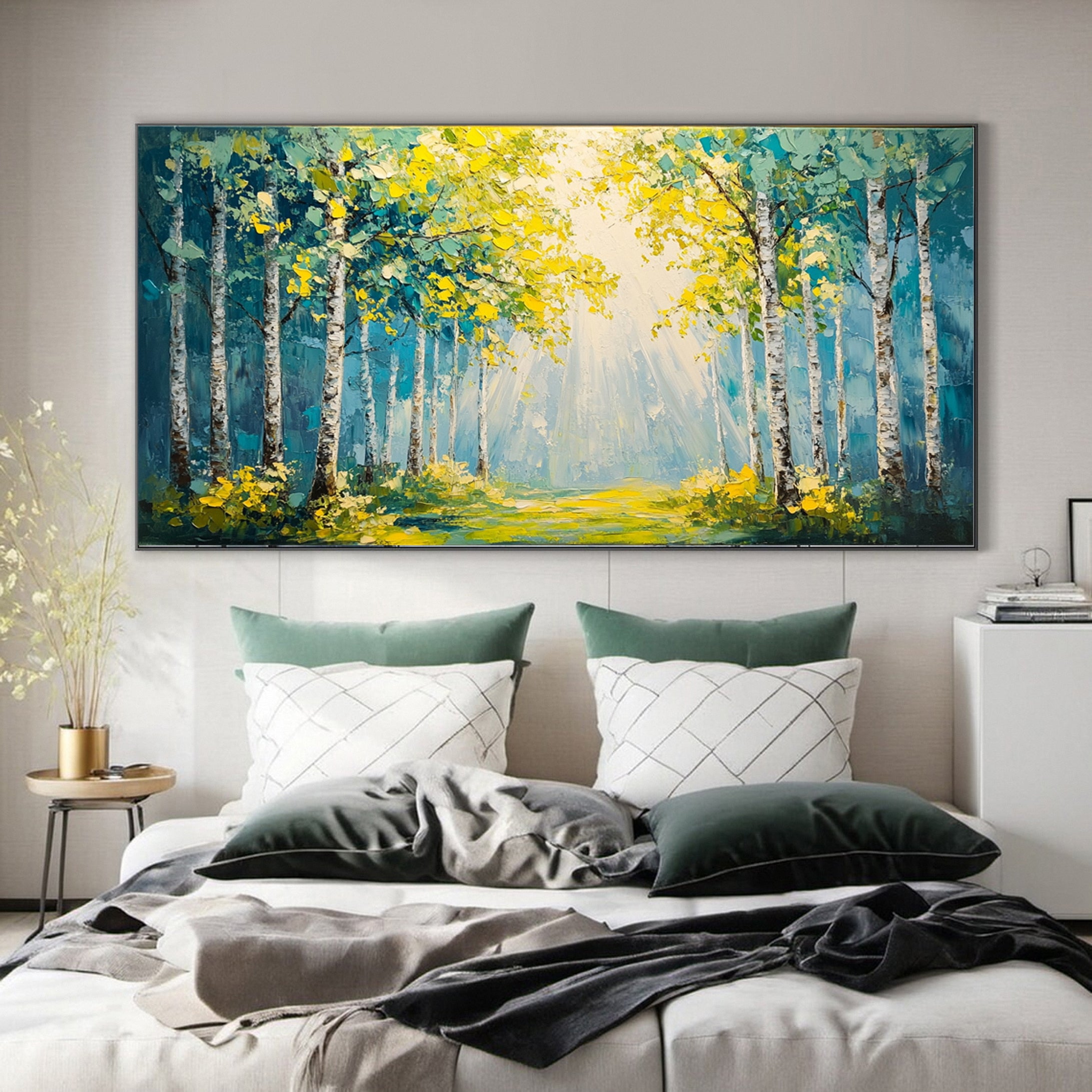 Autumn Whisper Large Colorful Forest Landscape Art #FT 037