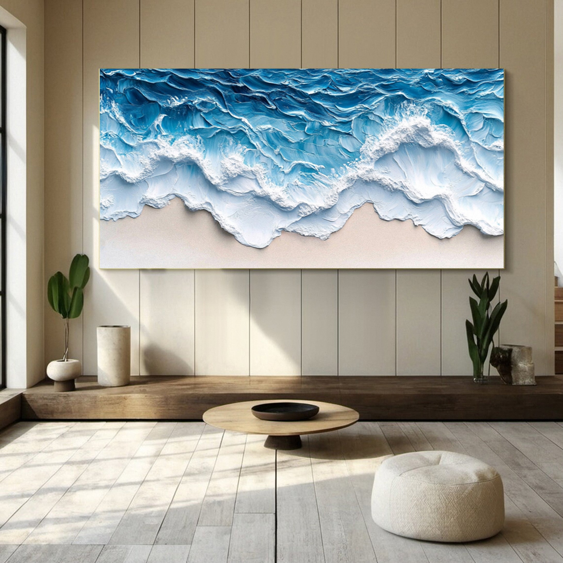 Coastal Serenity Wall Art Dynamic Ocean Waves Canvas #OS 008