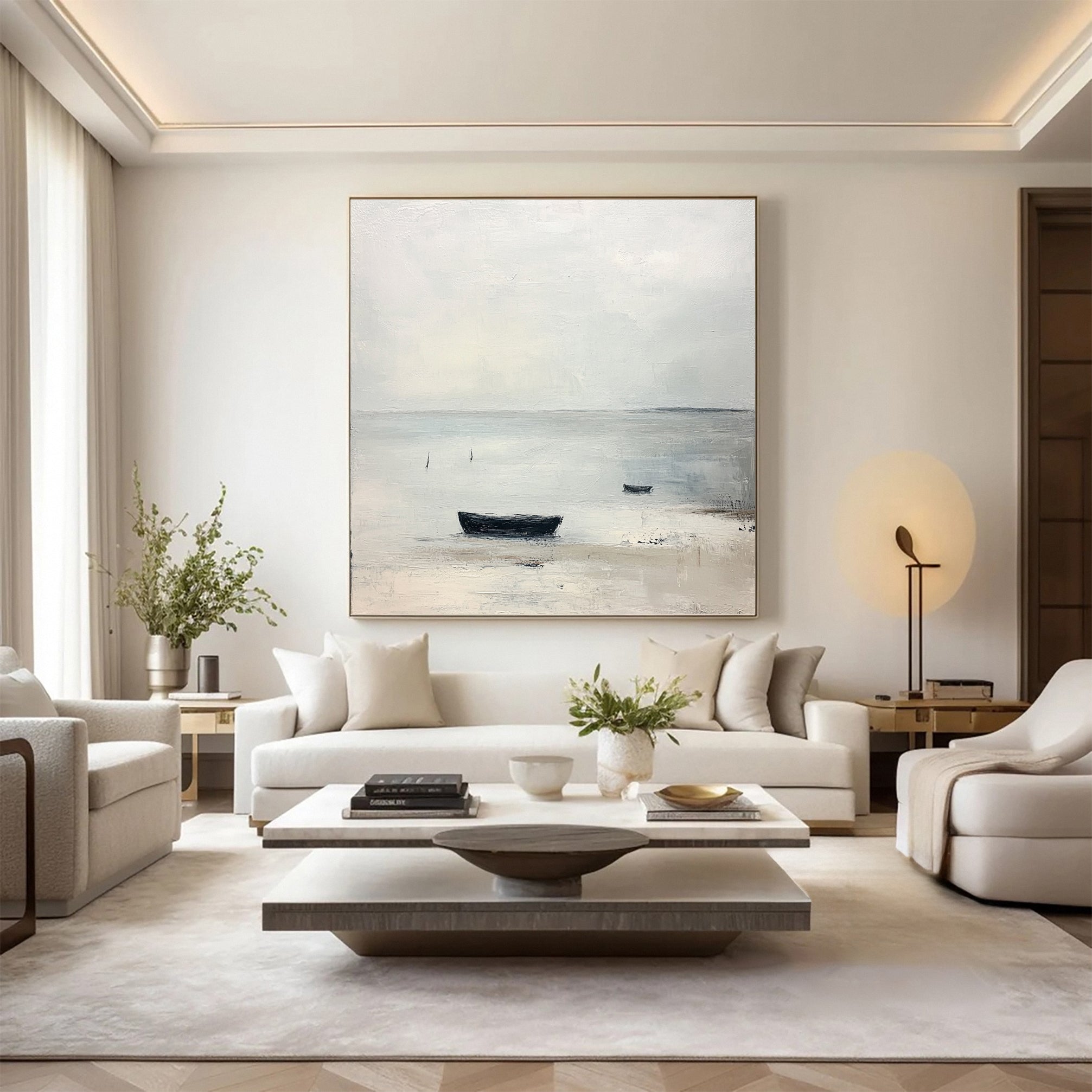 Ethereal Whispers Large Neutral Textured Wabi Sabi Wall Art #AP 030
