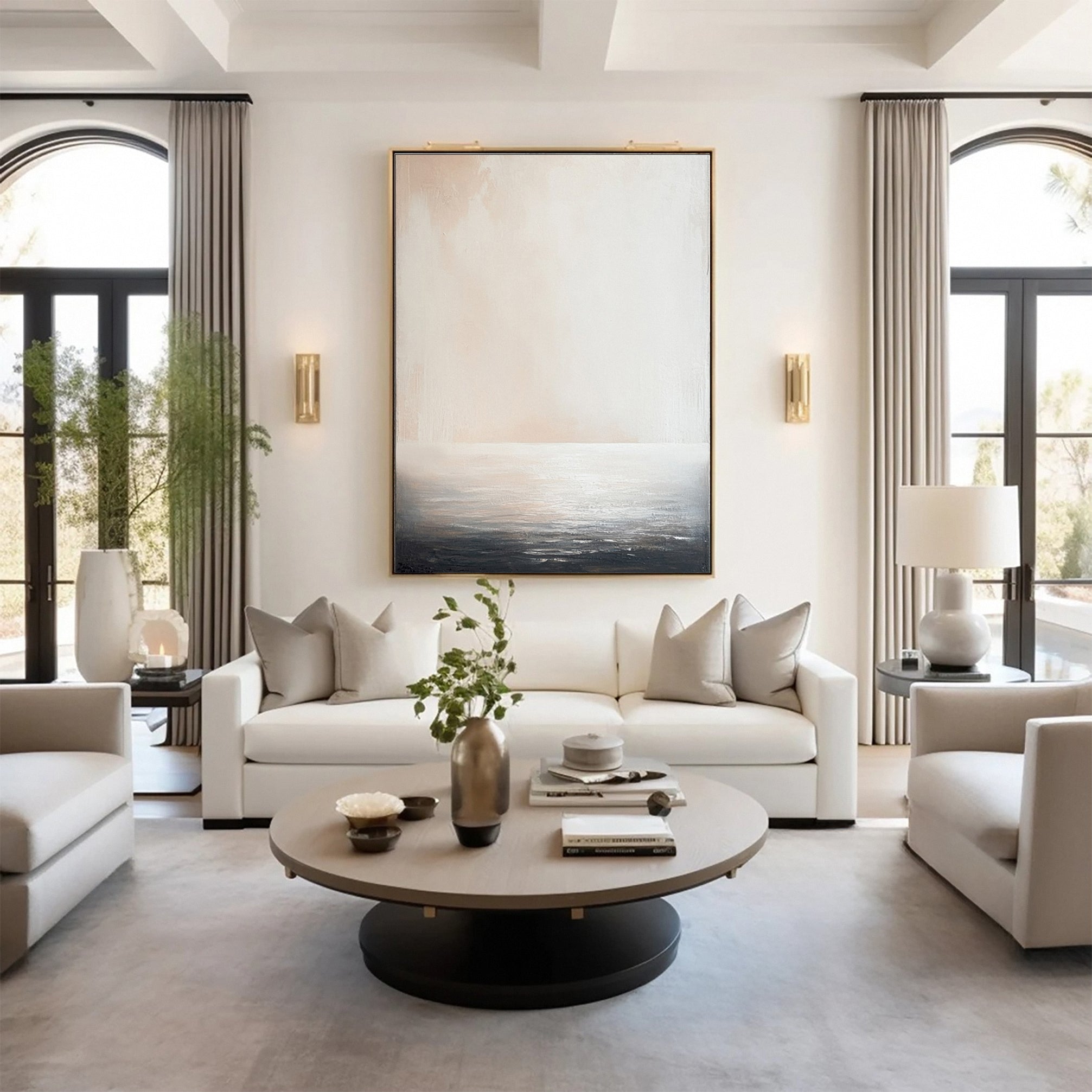 Ethereal Whispers Large Neutral Textured Wabi Sabi Wall Art #AP 029