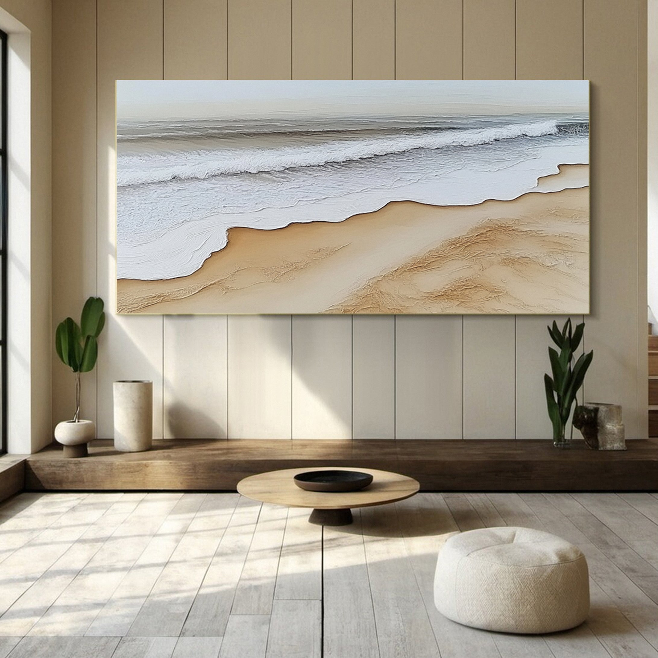 Large Ocean Wave Textured Wall Art For Living Room Decor #OS 051