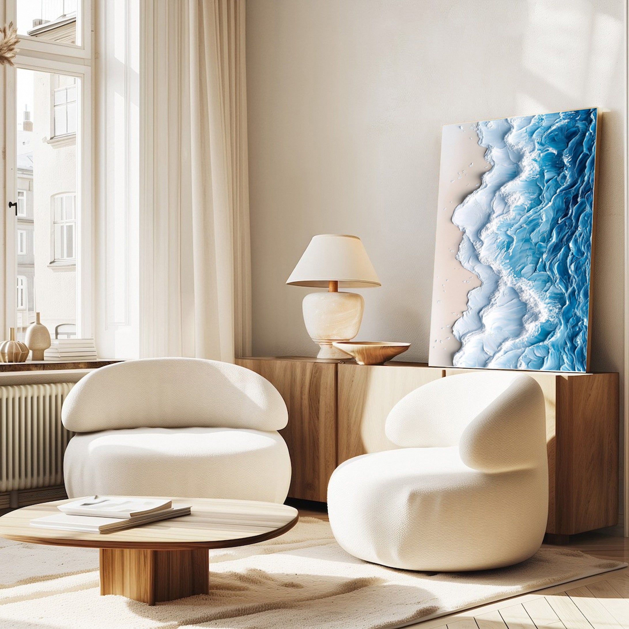 Coastal Tempest Textured Ocean Wave Art for Modern Living #OS 031