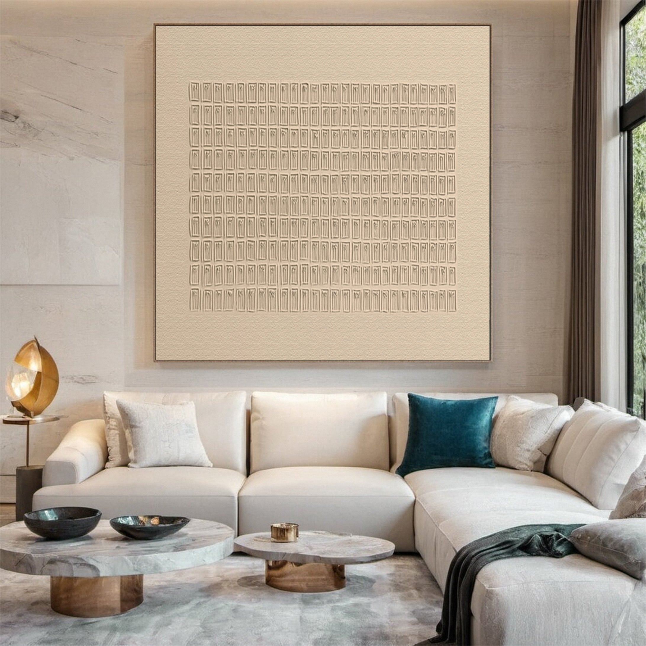 Zen Grid Minimalist Textured Wabi Sabi Wall Art #MMA 142