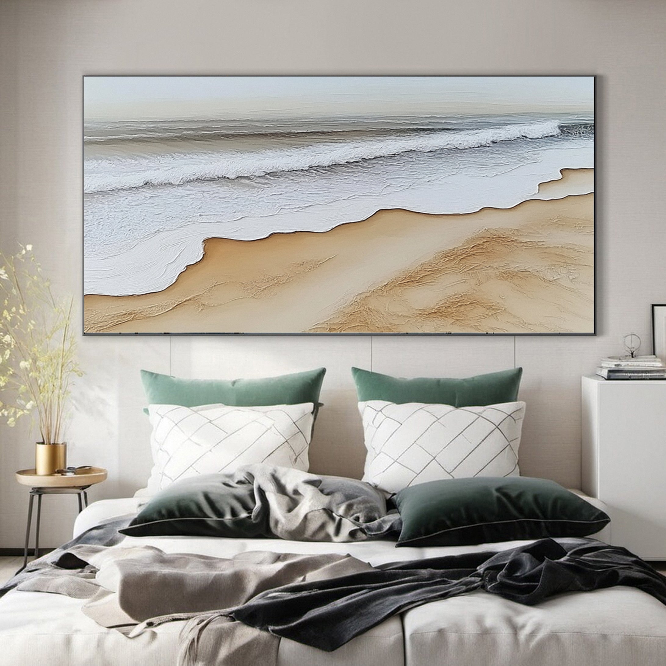 Large Ocean Wave Textured Wall Art For Living Room Decor #OS 051