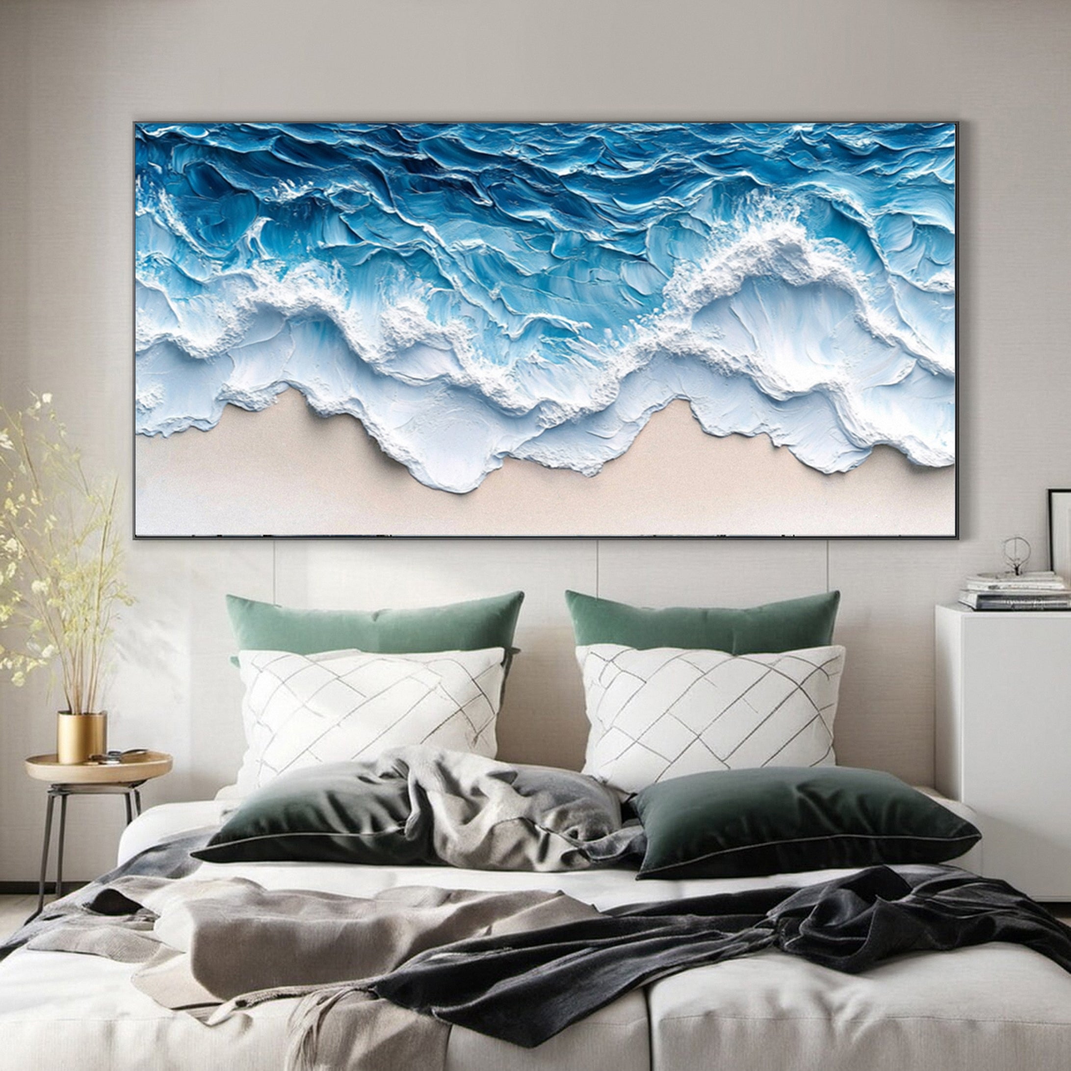 Coastal Serenity Wall Art Dynamic Ocean Waves Canvas #OS 008