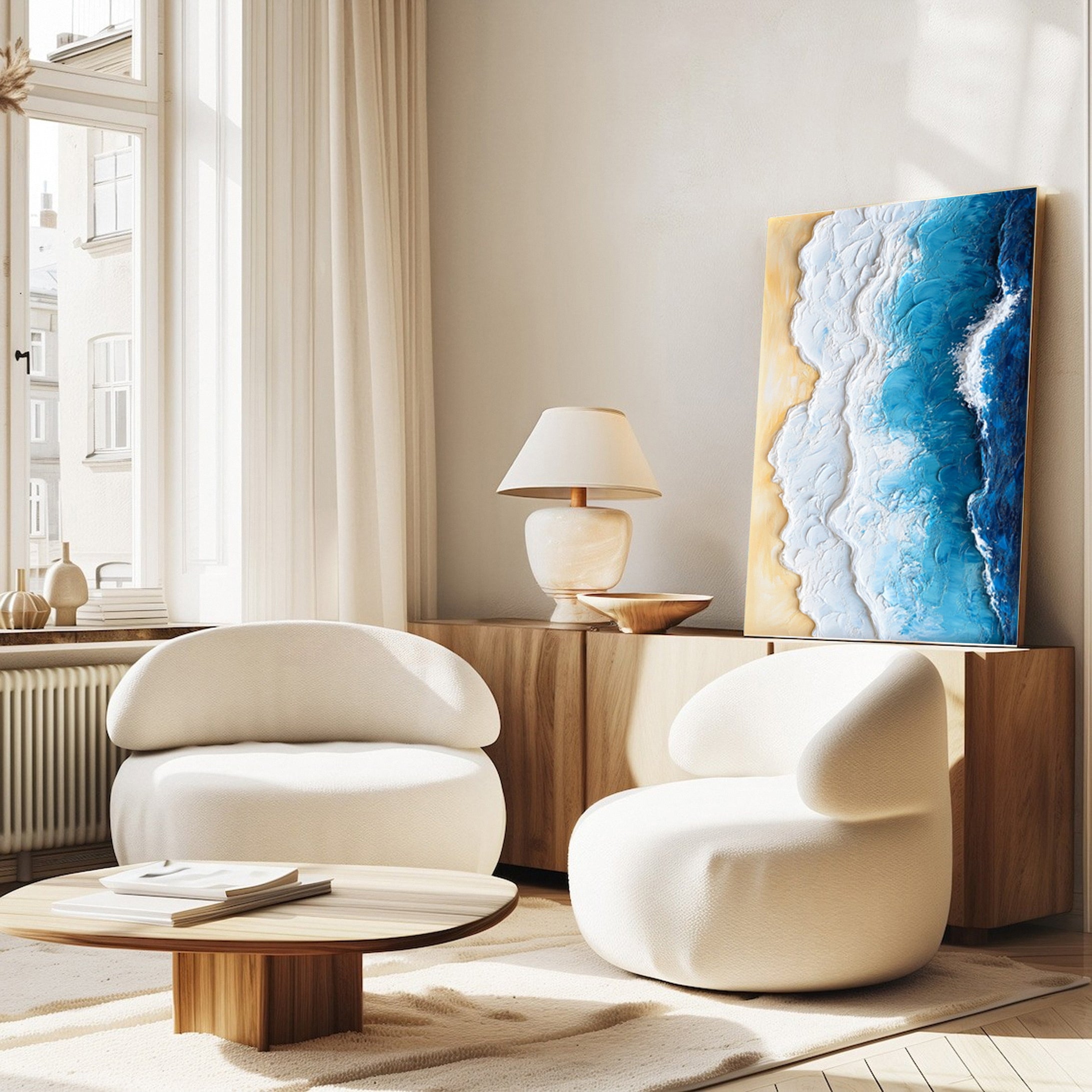 Coastal Tempest Textured Ocean Wave Art for Modern Living #OS 030