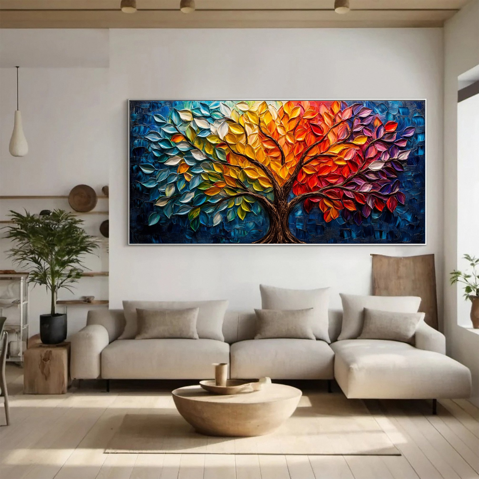 Modern Large Colorful Tree Wall Art #FT 026