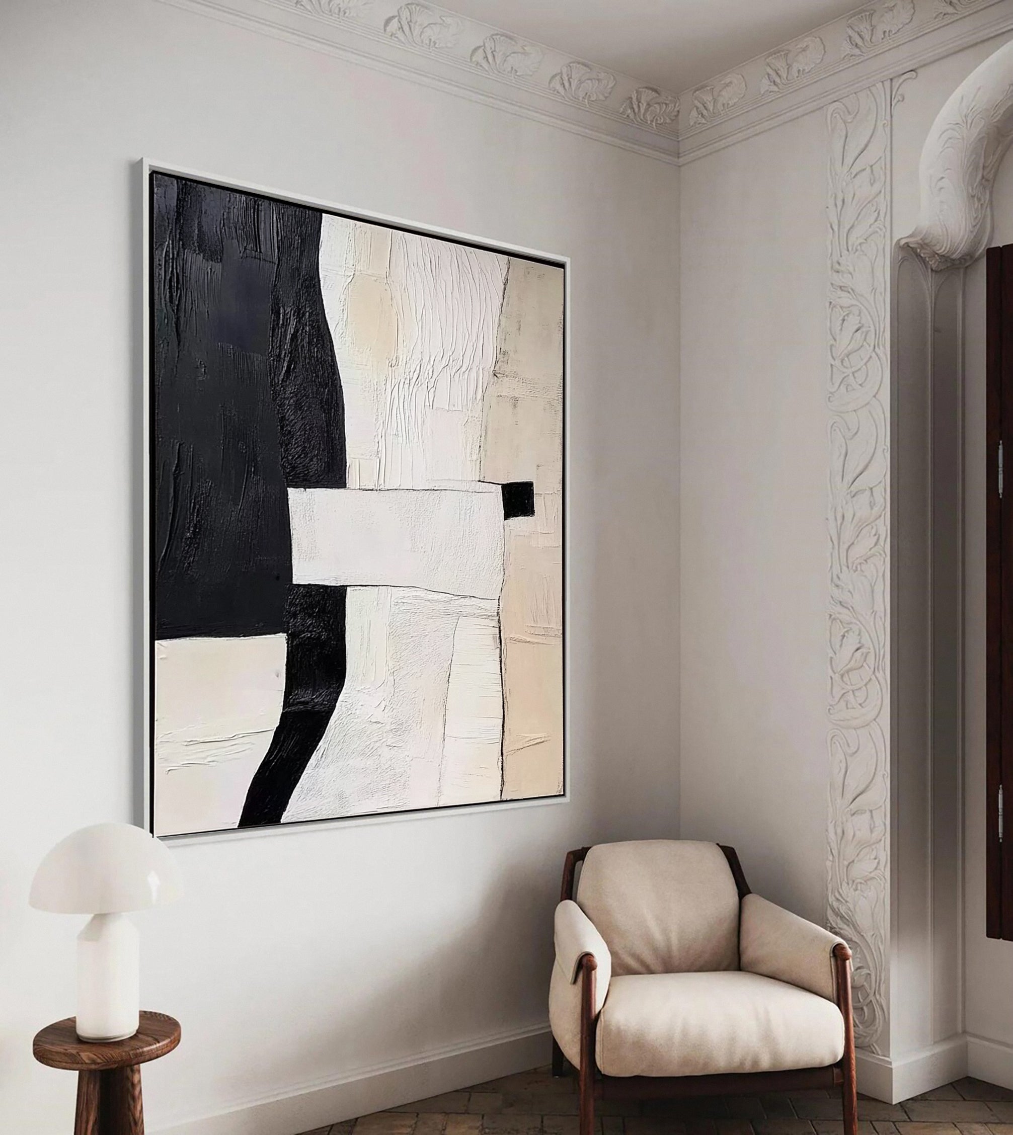 Modern Contrast Wabi Sabi Abstract Canvas Art #MMA 145