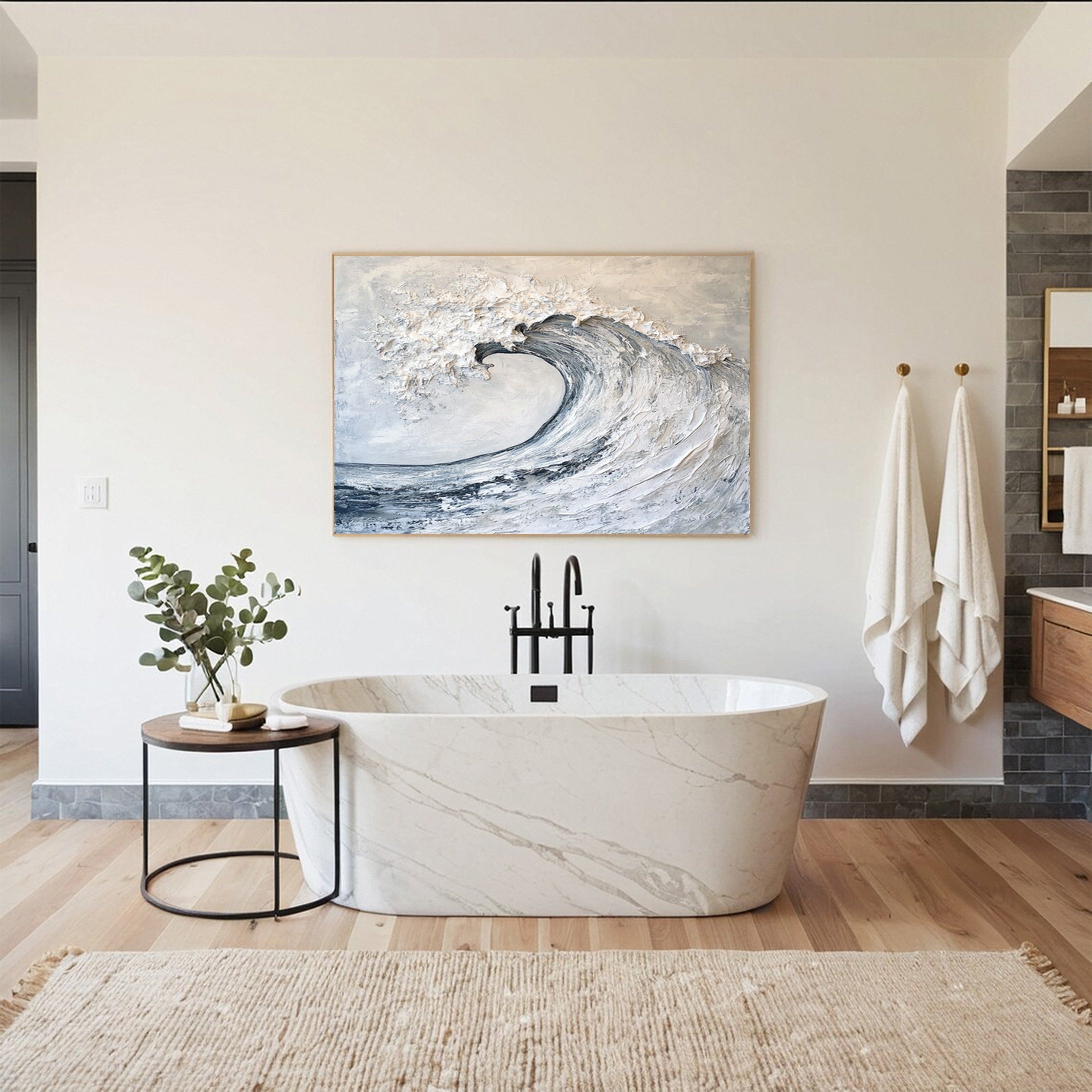 Ocean Majesty: Large Textured Wave Wall Art #OS 025